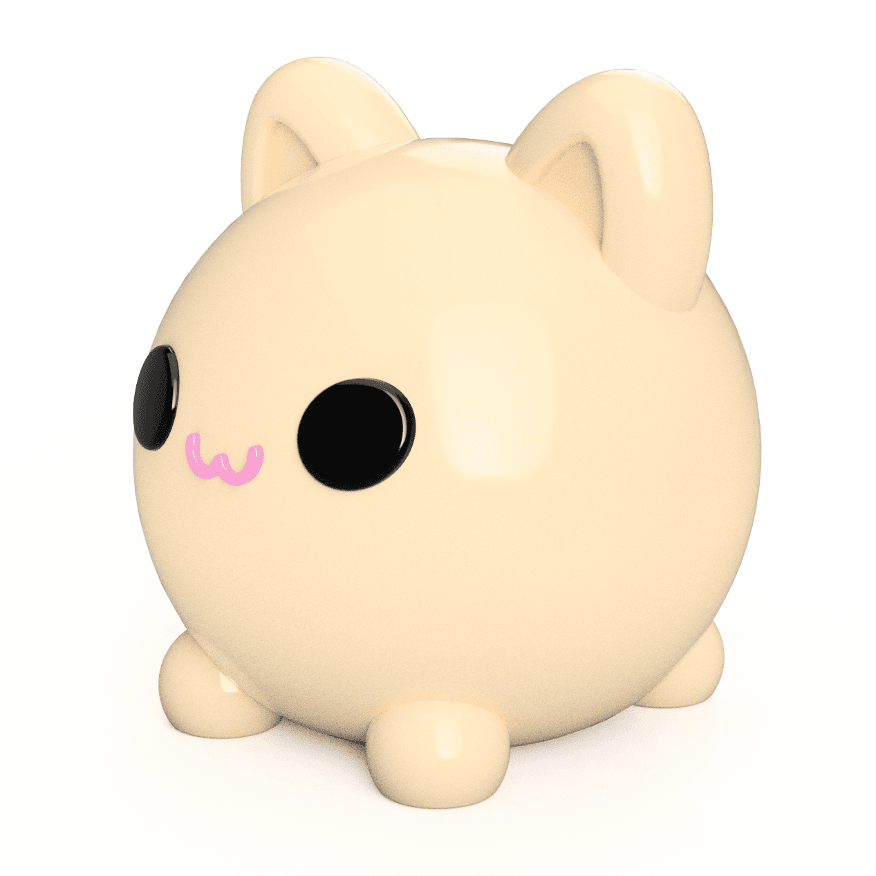 3D Printable Cute Kitty Nugget STL File - Perfect for Personal & Commercial Projects 3d model