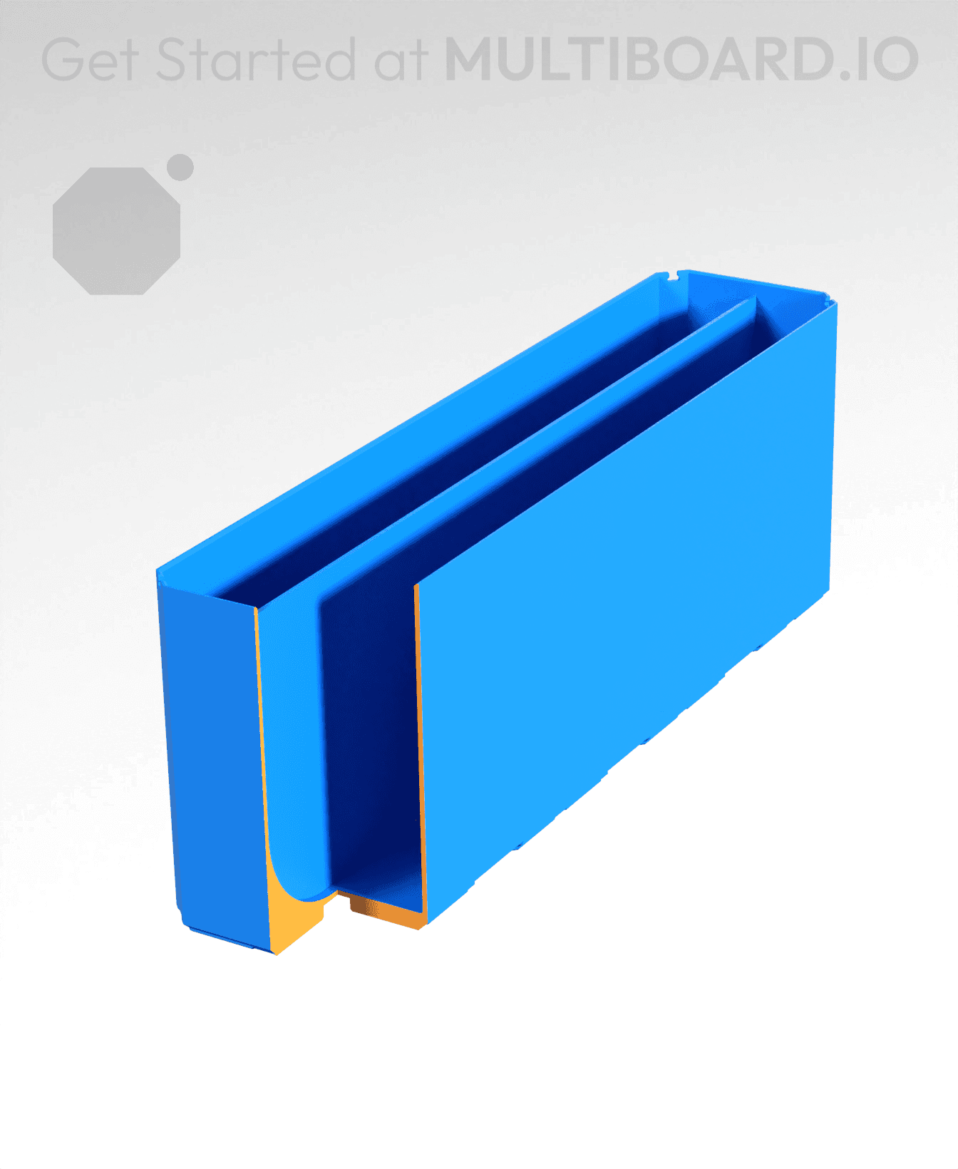 1x4x1.5 - Curved - Double Divided Bin - Multibin Insert 3d model