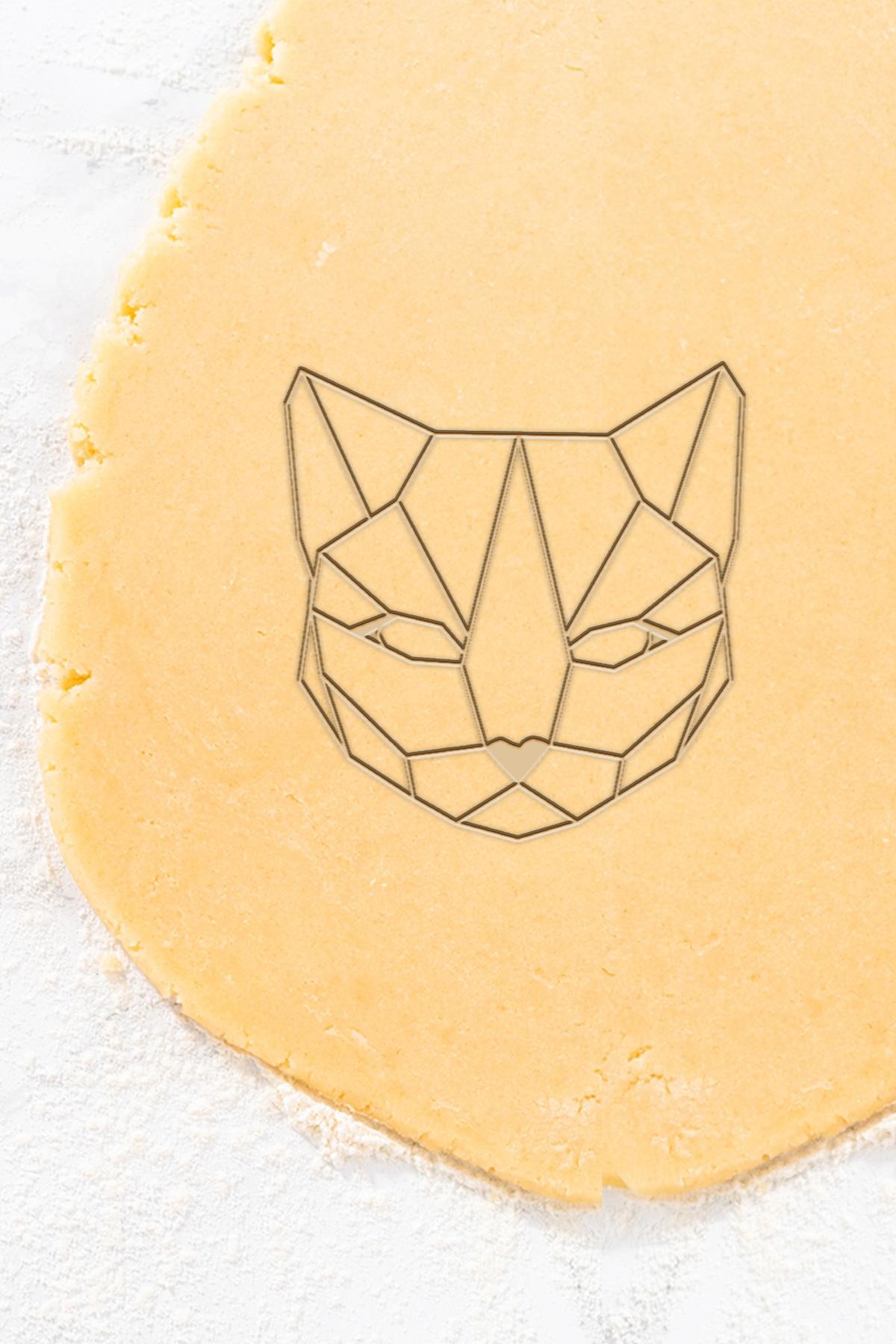 Geometric Cat Cookie Cutter, Biscuit Cutter 3d model