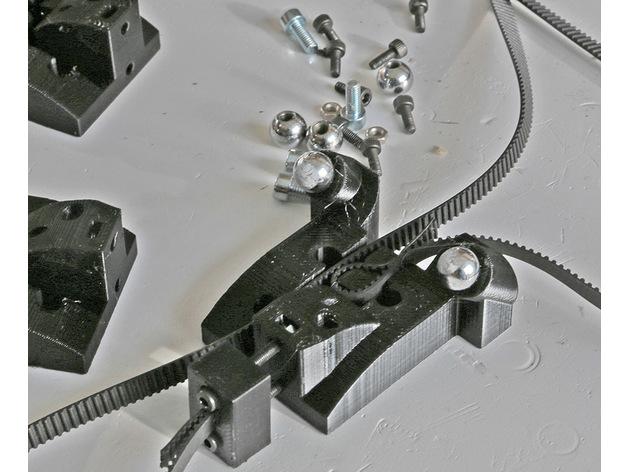 Kossel 3dprinter delta magnet mount for HIWIN MGN12 linear rail 3d model