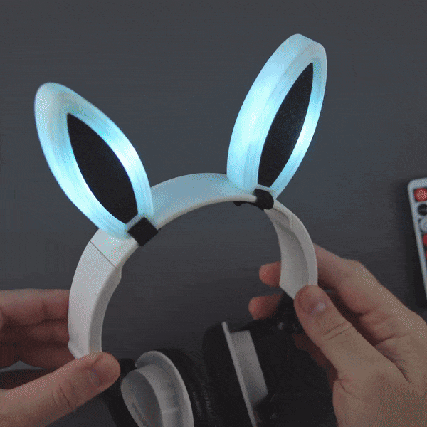 LED Cute Bunny Ears Cosplay 3d model