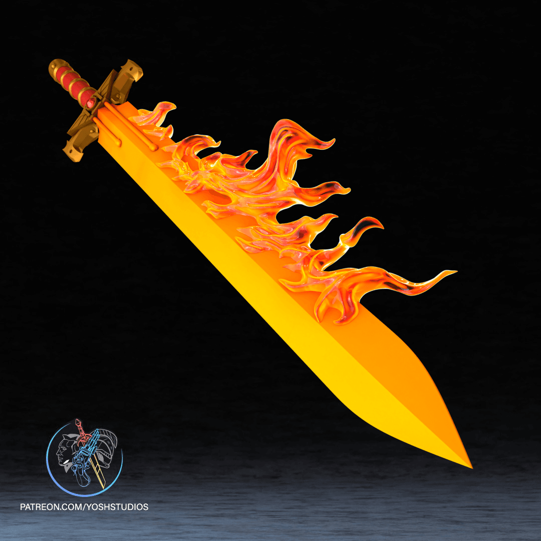 40K Flaming Sword 3D Printer File STL 3d model