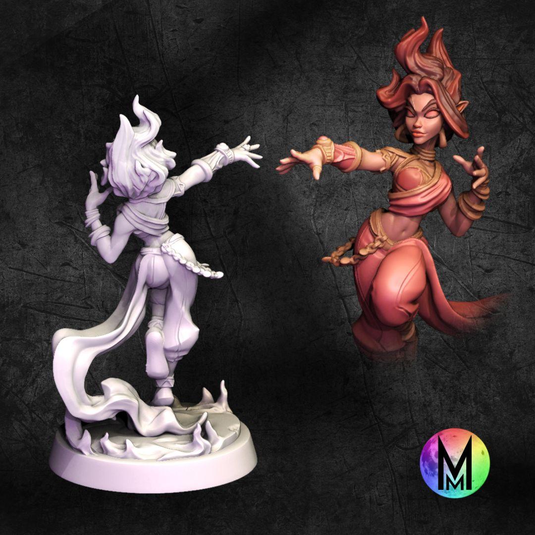 Female Fire Genasi - Yasmine the Dangerous ( Female sorceress / sorcerer with a fire theme ) 3d model
