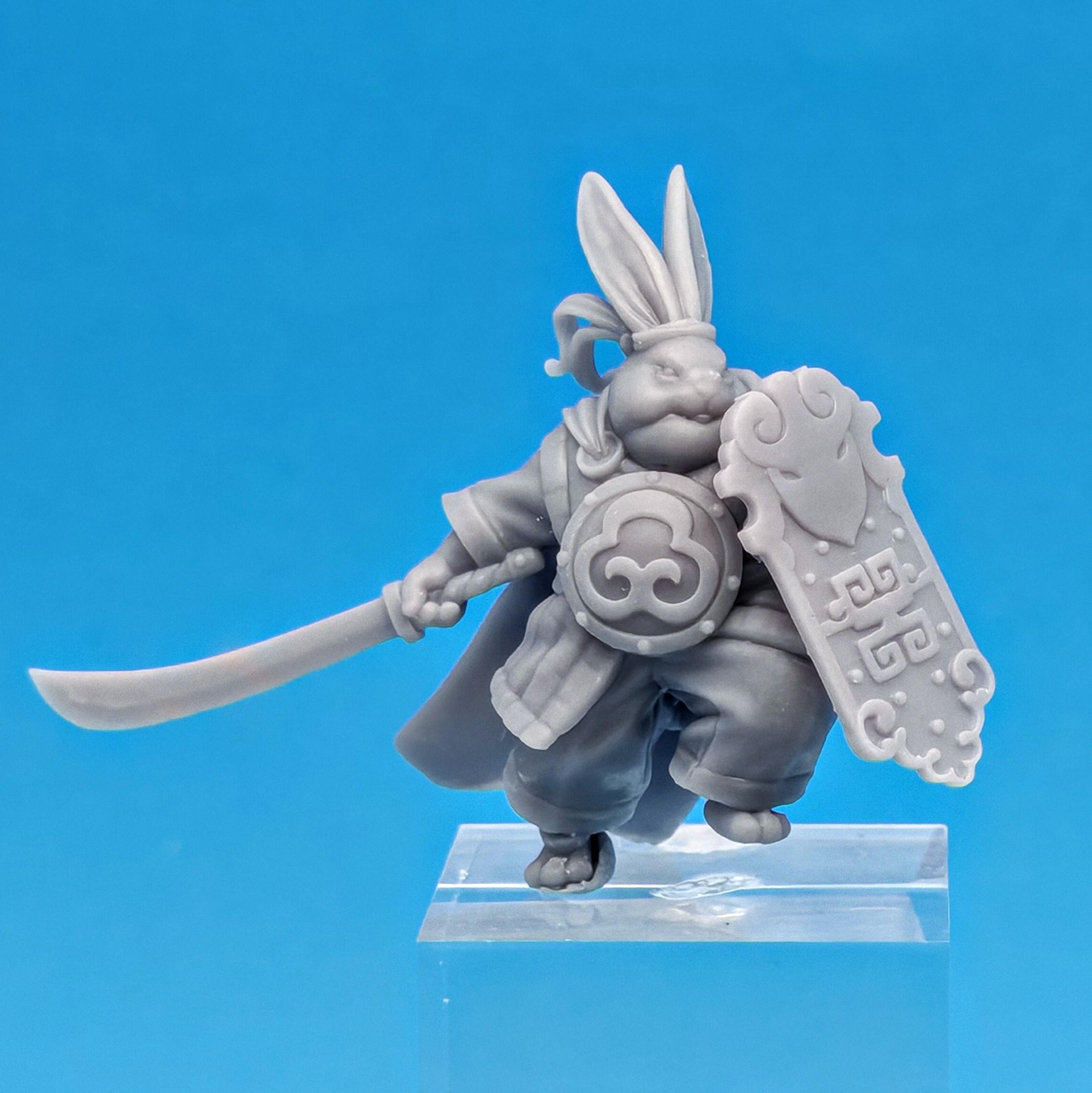 Rabbitfolk Knight - Fierce Flame, Guanghan Warrior (Pre-supported) 3d model