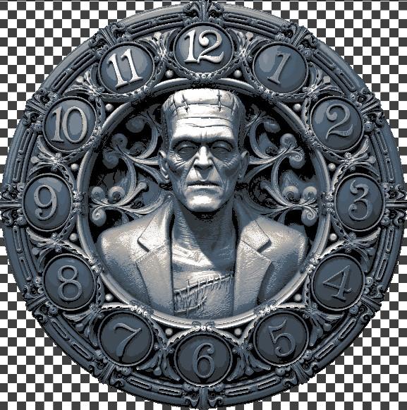 Doctor Frankenstein's Monster Clock Face for Halloween 3d model