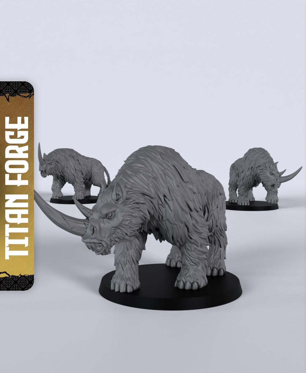 Rhino Beasts - With Free Dragon Warhammer - 5e DnD Inspired for RPG and Wargamers 3d model