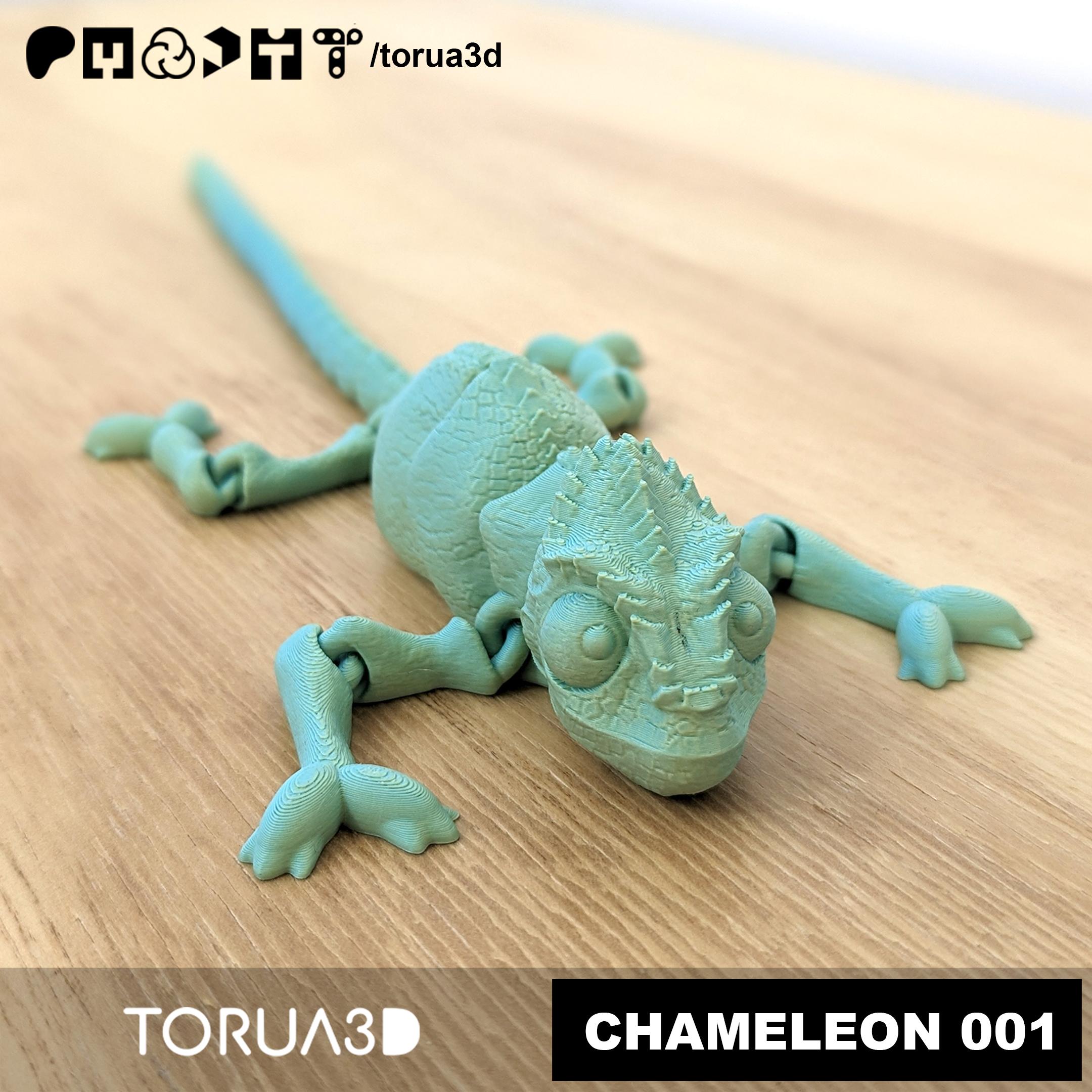 Articulated Chameleon 001 - STL File - Reptile  3d model