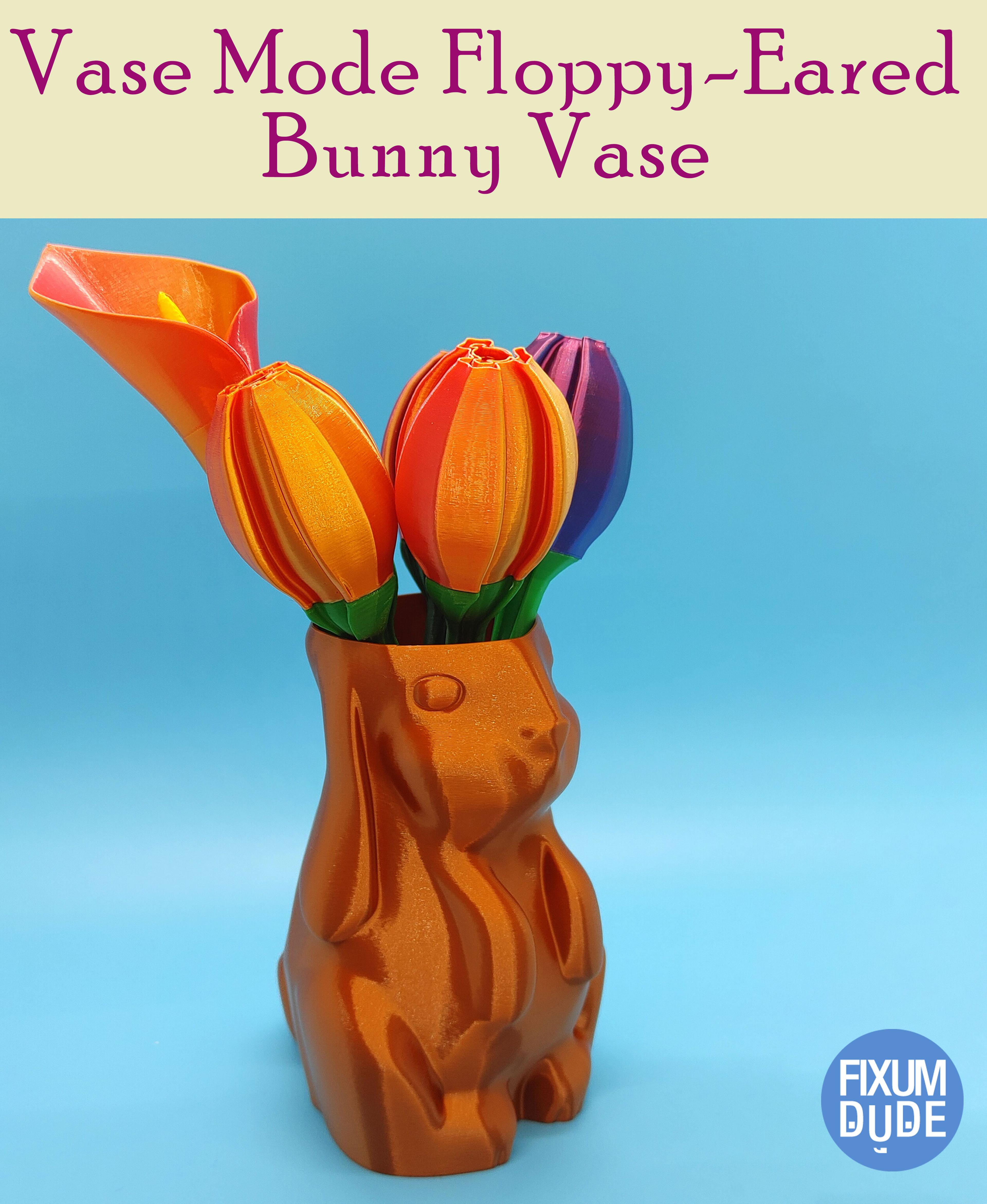 Floppy-Eared Bunny Spiral Vasemode Vase 3d model