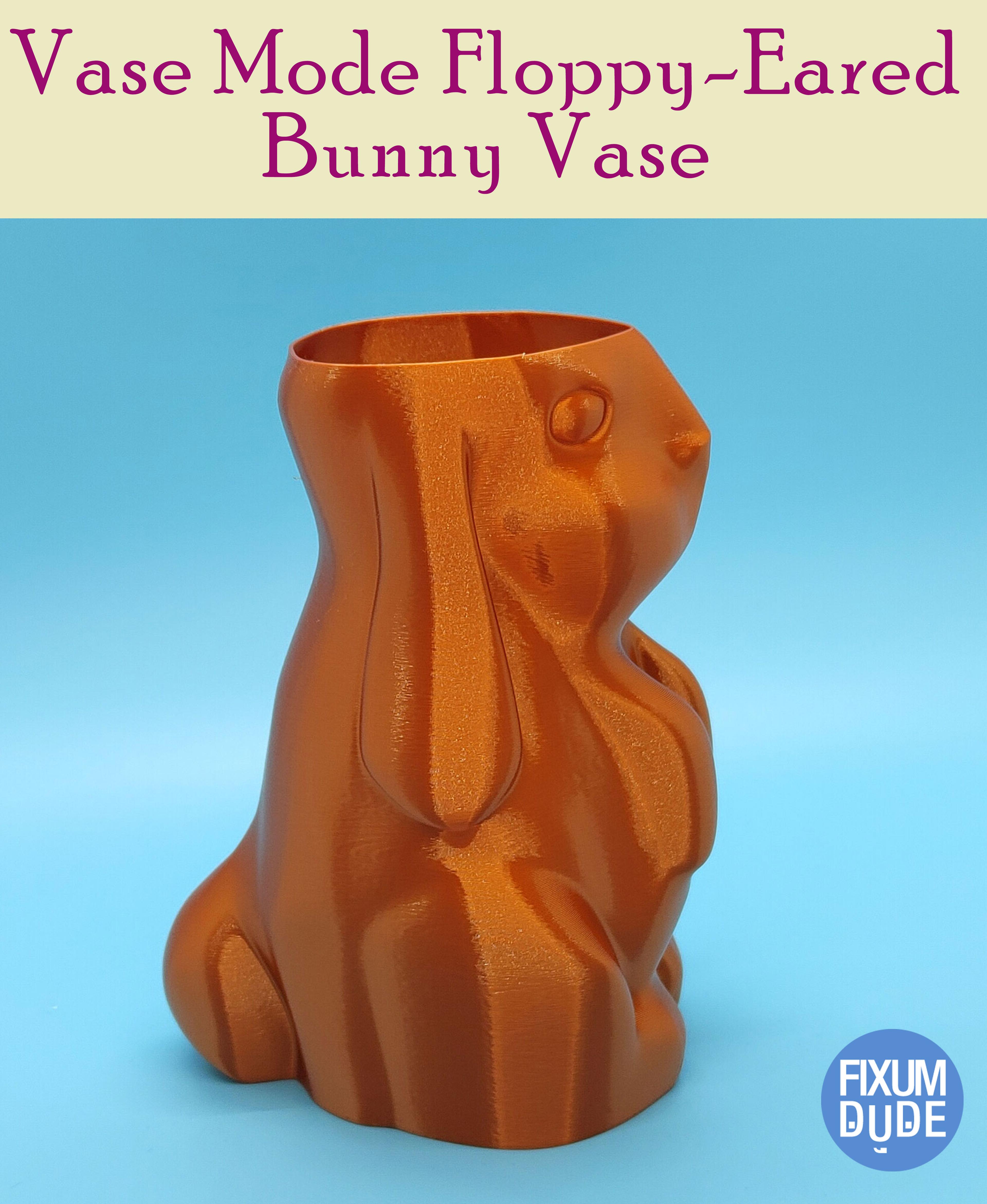 Floppy-Eared Bunny Spiral Vasemode Vase 3d model