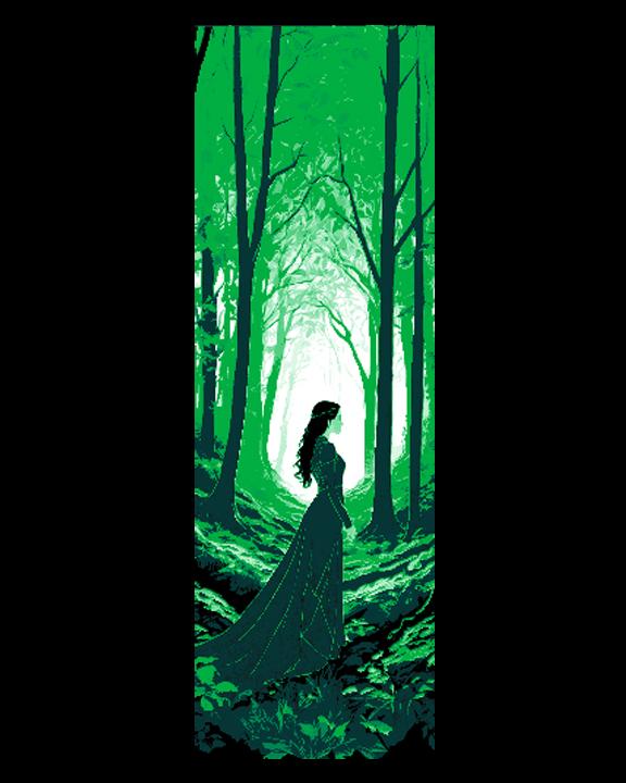 The Lady of the Forest Walking amongst the Trees - Set of 3 Bookmarks 3d model