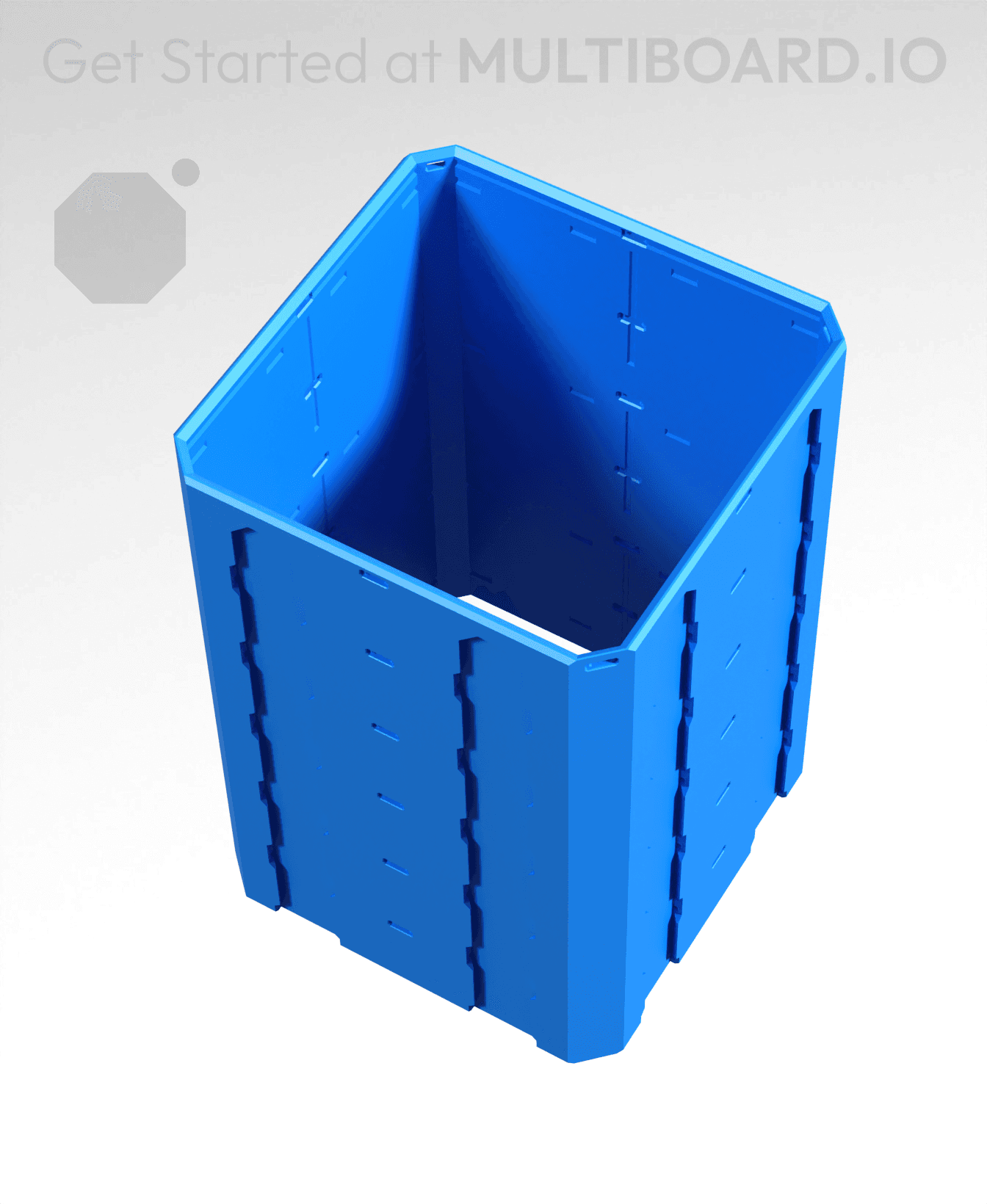 2x2x3 - Topped Multipoint Rail - Pop-In Bin Extension 3d model