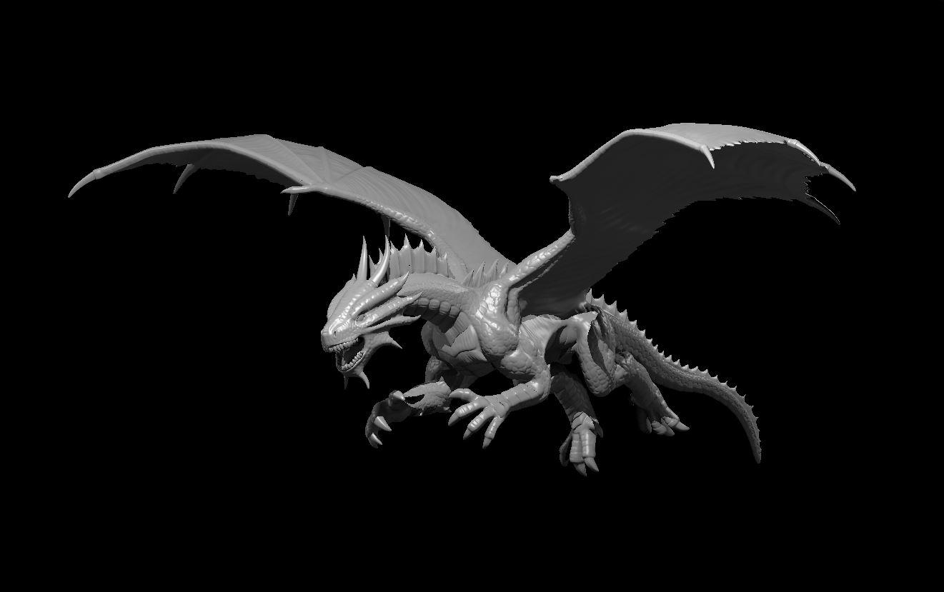 Flying Bronze Dragon Wyrmling - Flying Bronze Dragon Wyrmling - 3d model render - D&D - 3d model