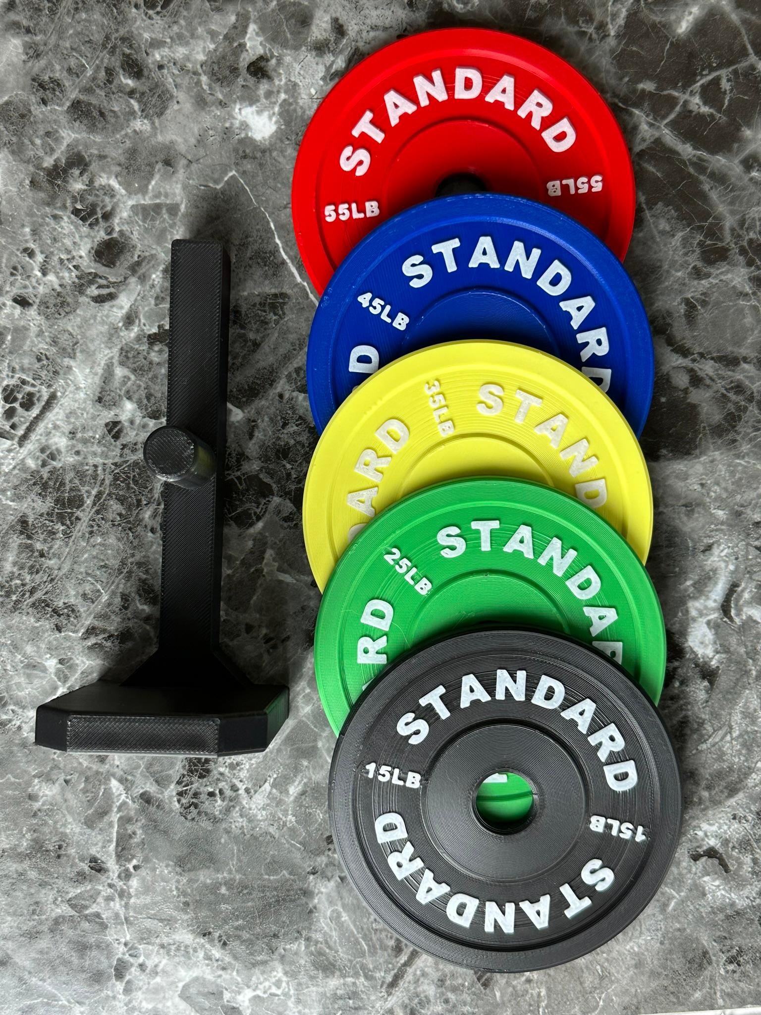 Weightlifting Bumper Playes Coaster + Rack Set 3d model
