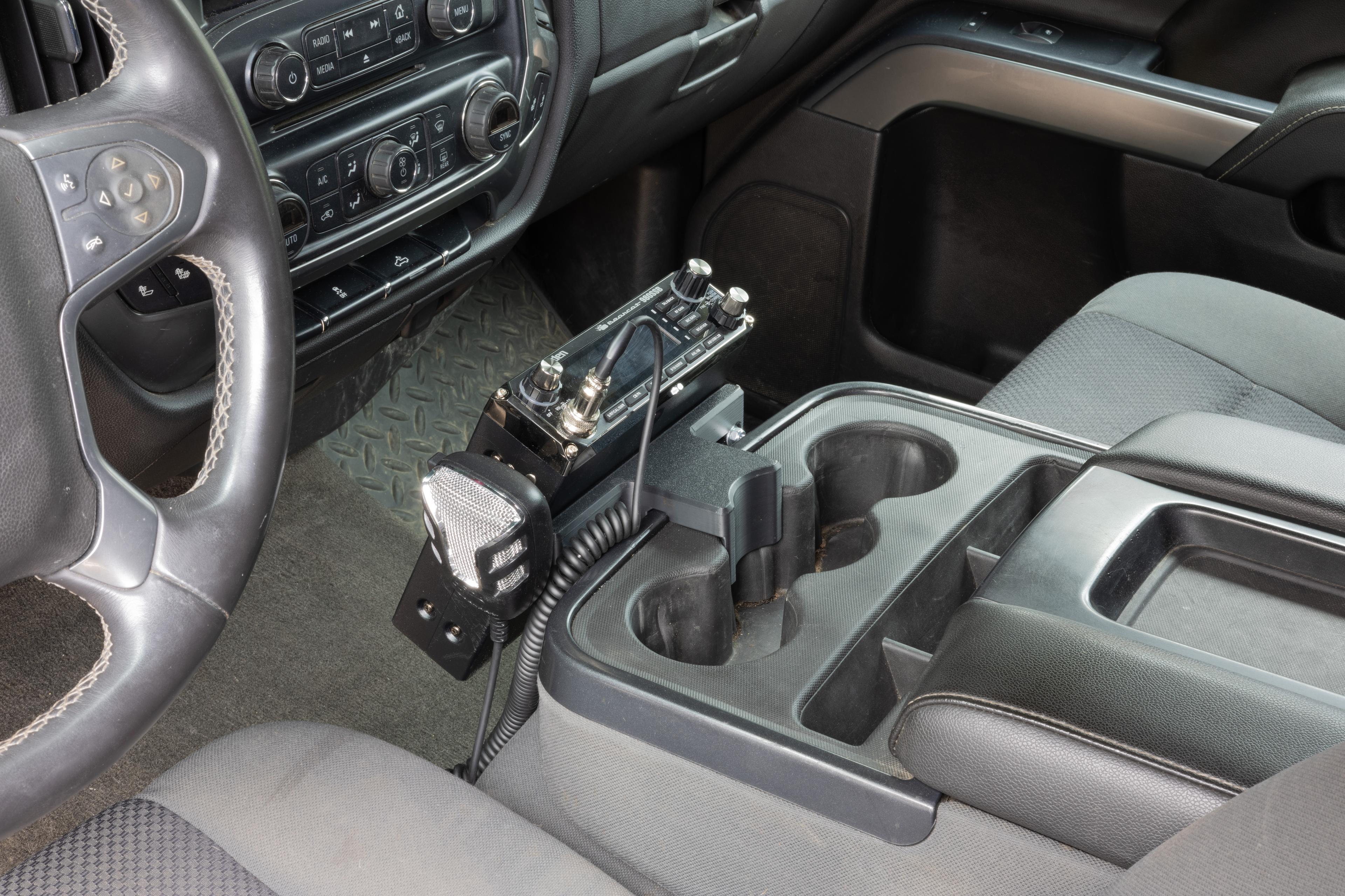 2014-2018 Silverado and Sierra Radio Mount - Flip-Up Console w/ 3 Cup Holders 3d model