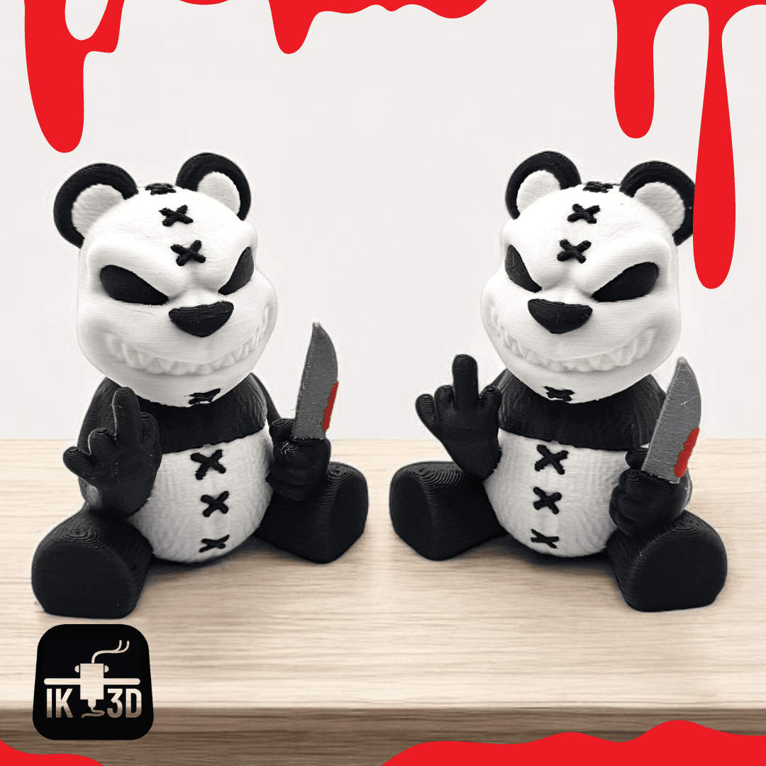 Naughty Panda Flipping the Bird / 3MF Included / No Supports 3d model