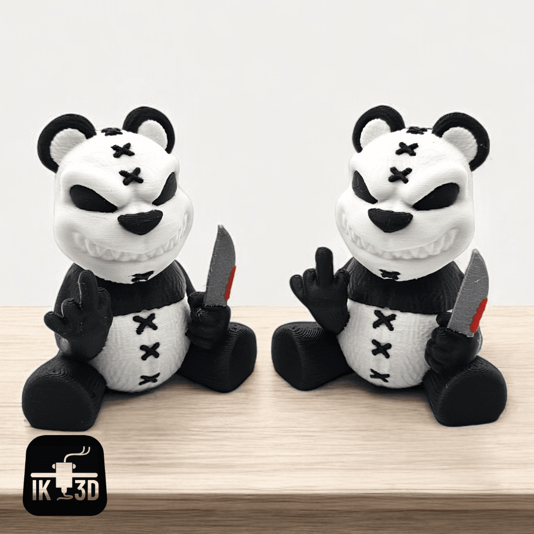 Naughty Panda Flipping the Bird / 3MF Included / No Supports 3d model