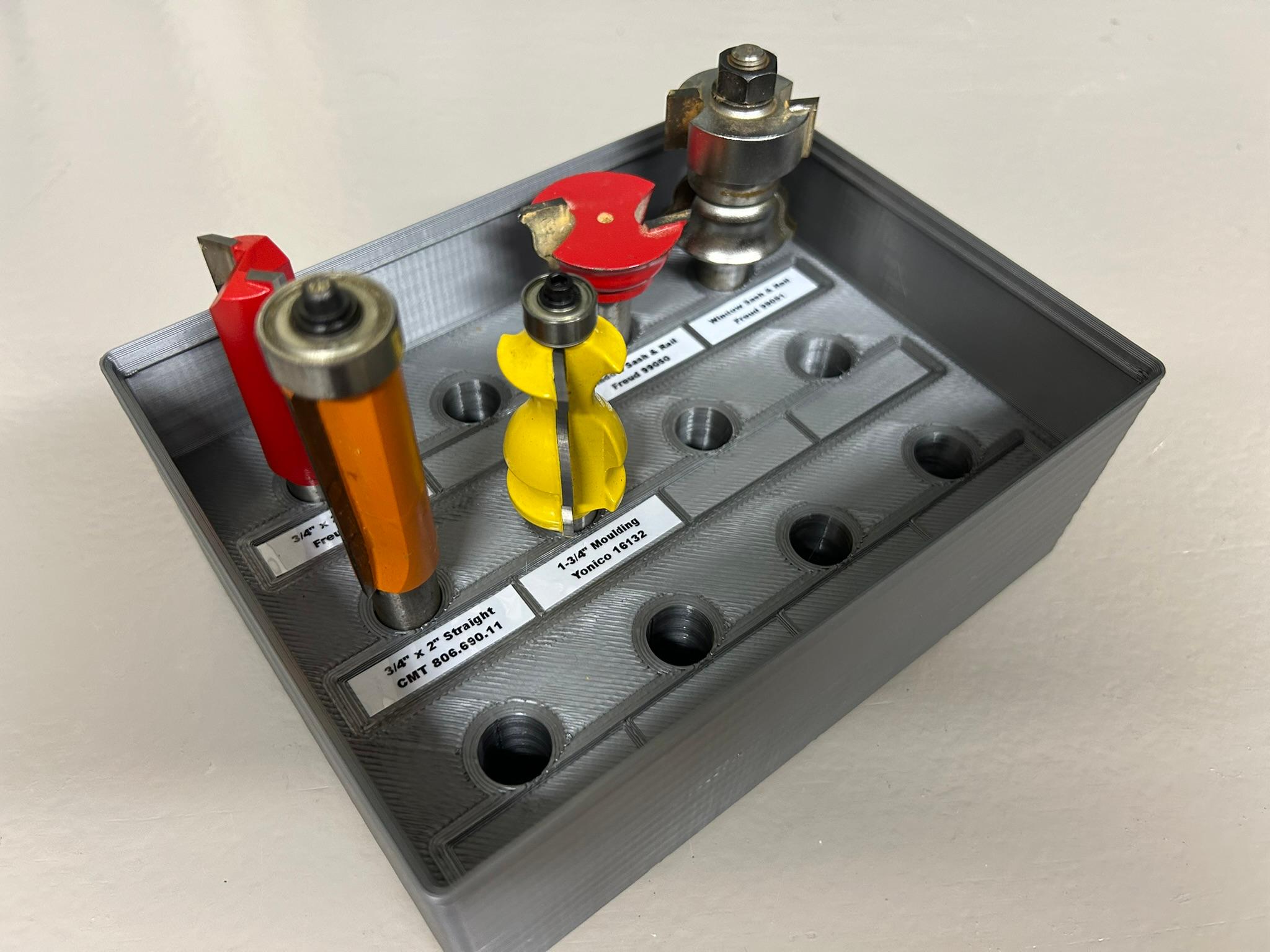 Gridfinity Router Bit Storage Module 3d model