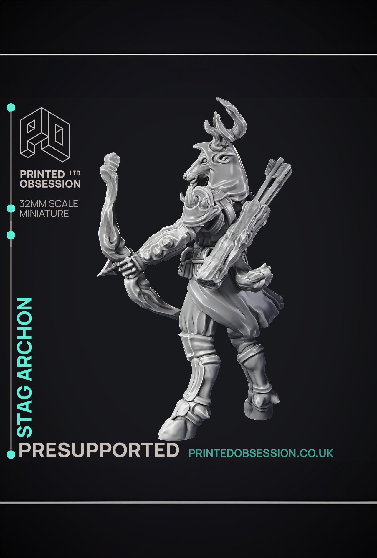 Stag Archon - Celestial - PRESUPPORTED - Heaven Hath No Fury - 32mm Scale 3d model