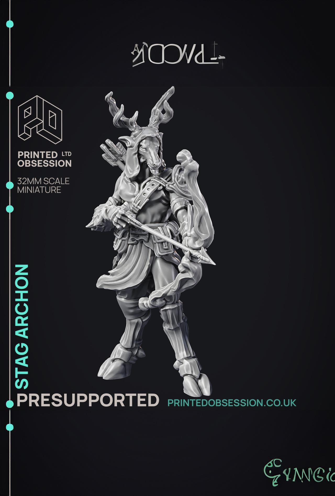 Stag Archon - Celestial - PRESUPPORTED - Heaven Hath No Fury - 32mm Scale 3d model