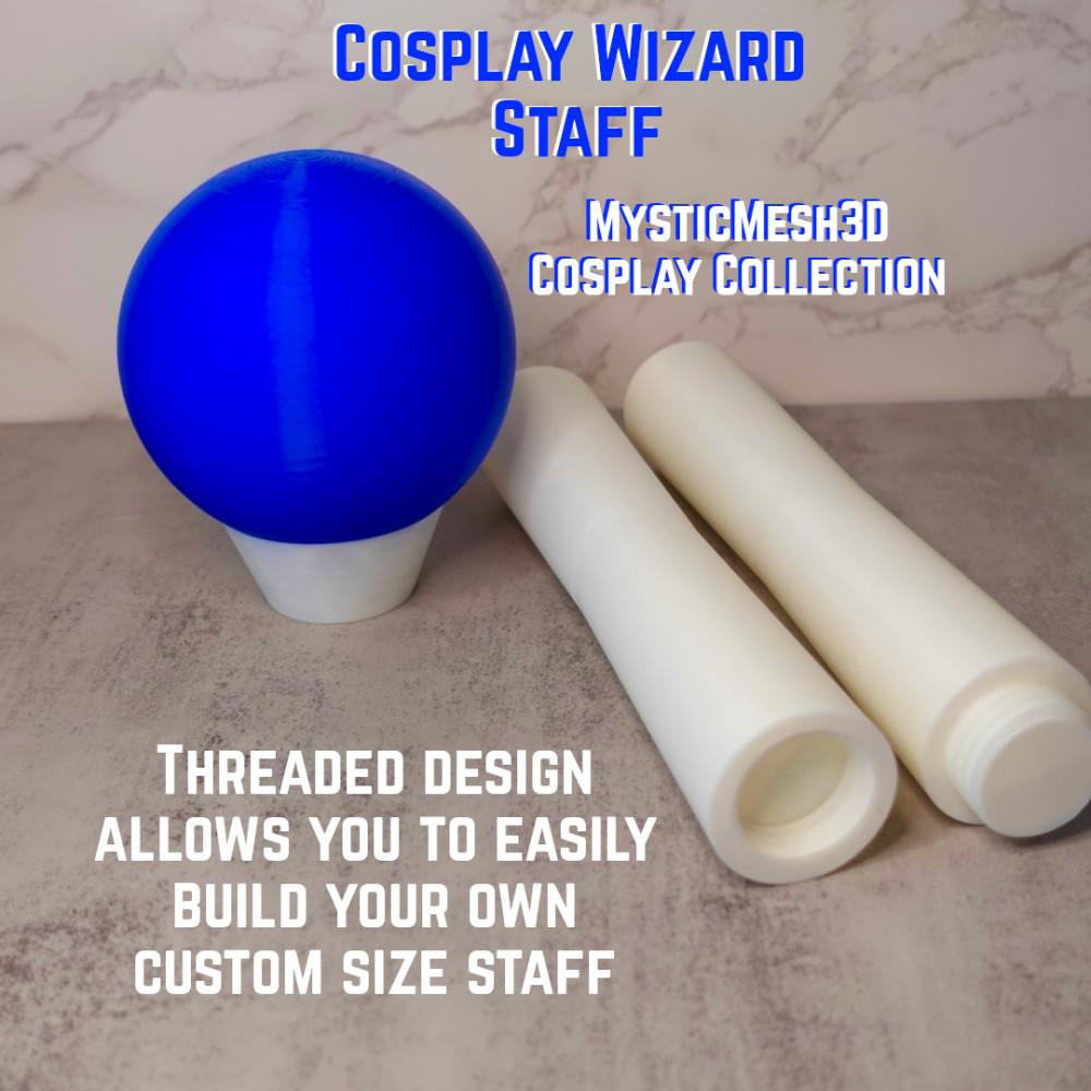 LED Orb Cosplay Wizard Staff (MysticMesh3D) 3d model