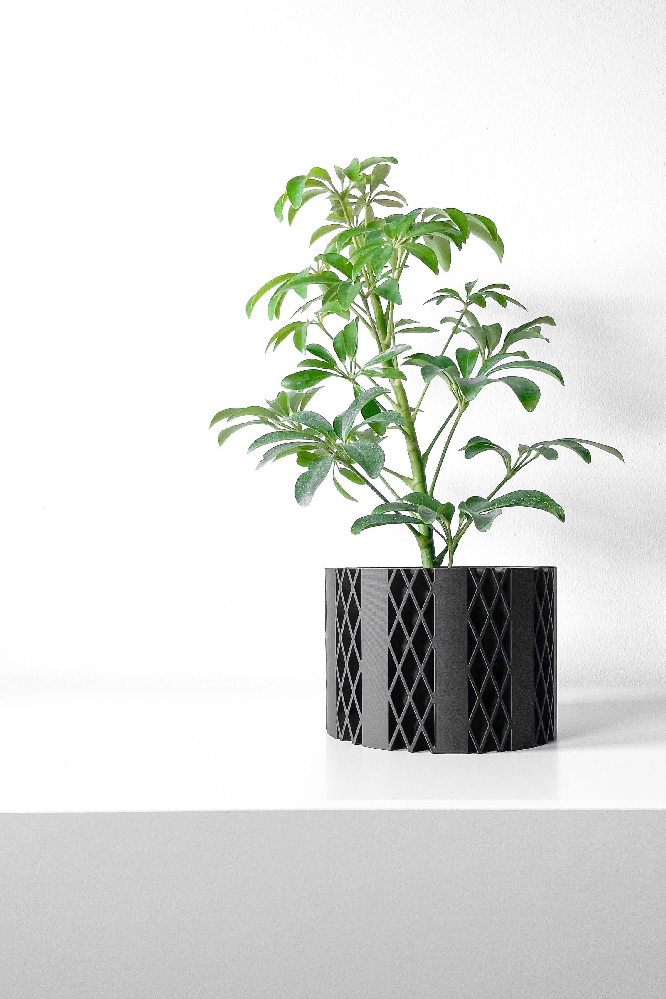 The Arven Planter Pot with Drainage Tray & Stand Included | Modern and Unique Home Decor 3d model
