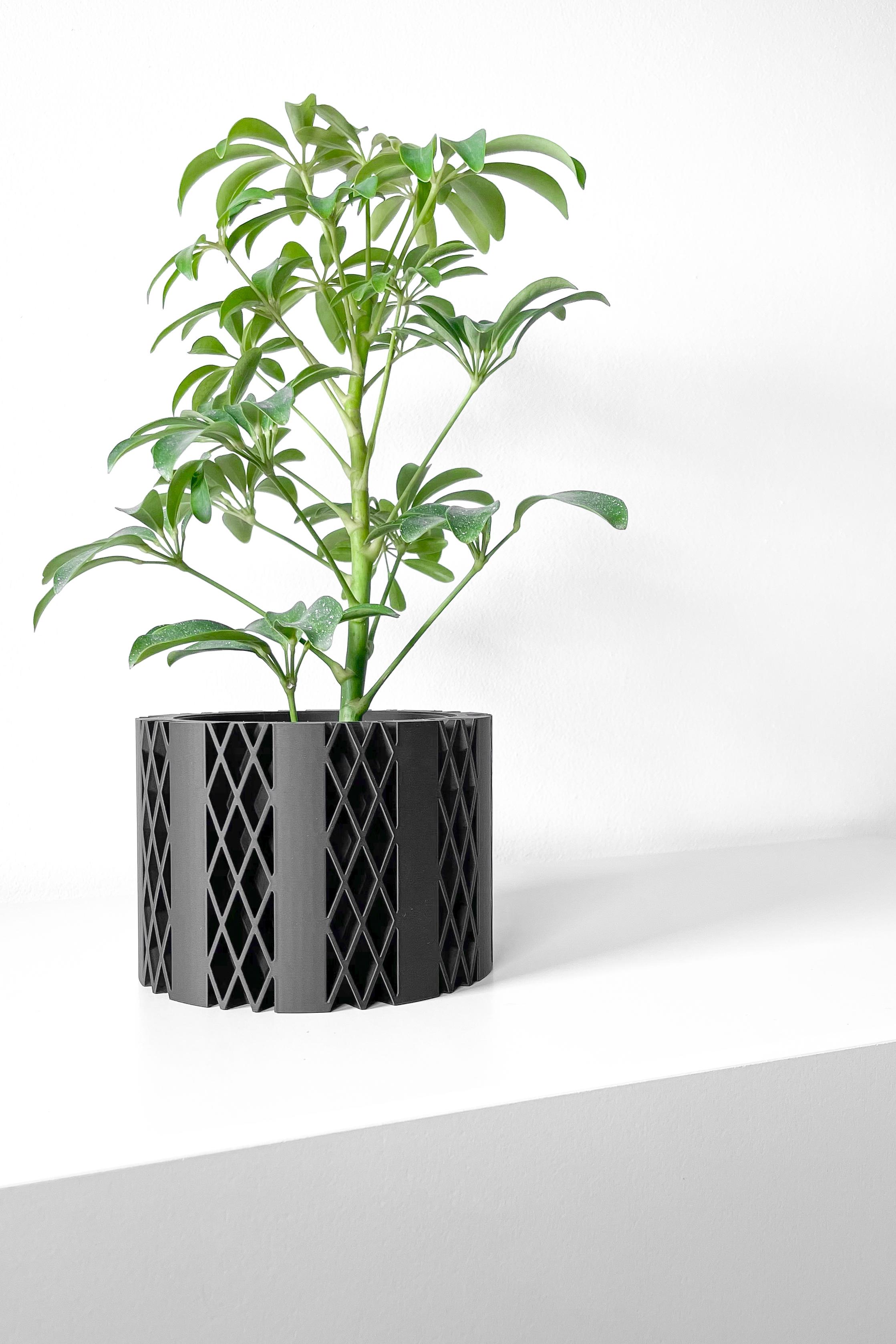 The Arven Planter Pot with Drainage Tray & Stand Included | Modern and Unique Home Decor 3d model