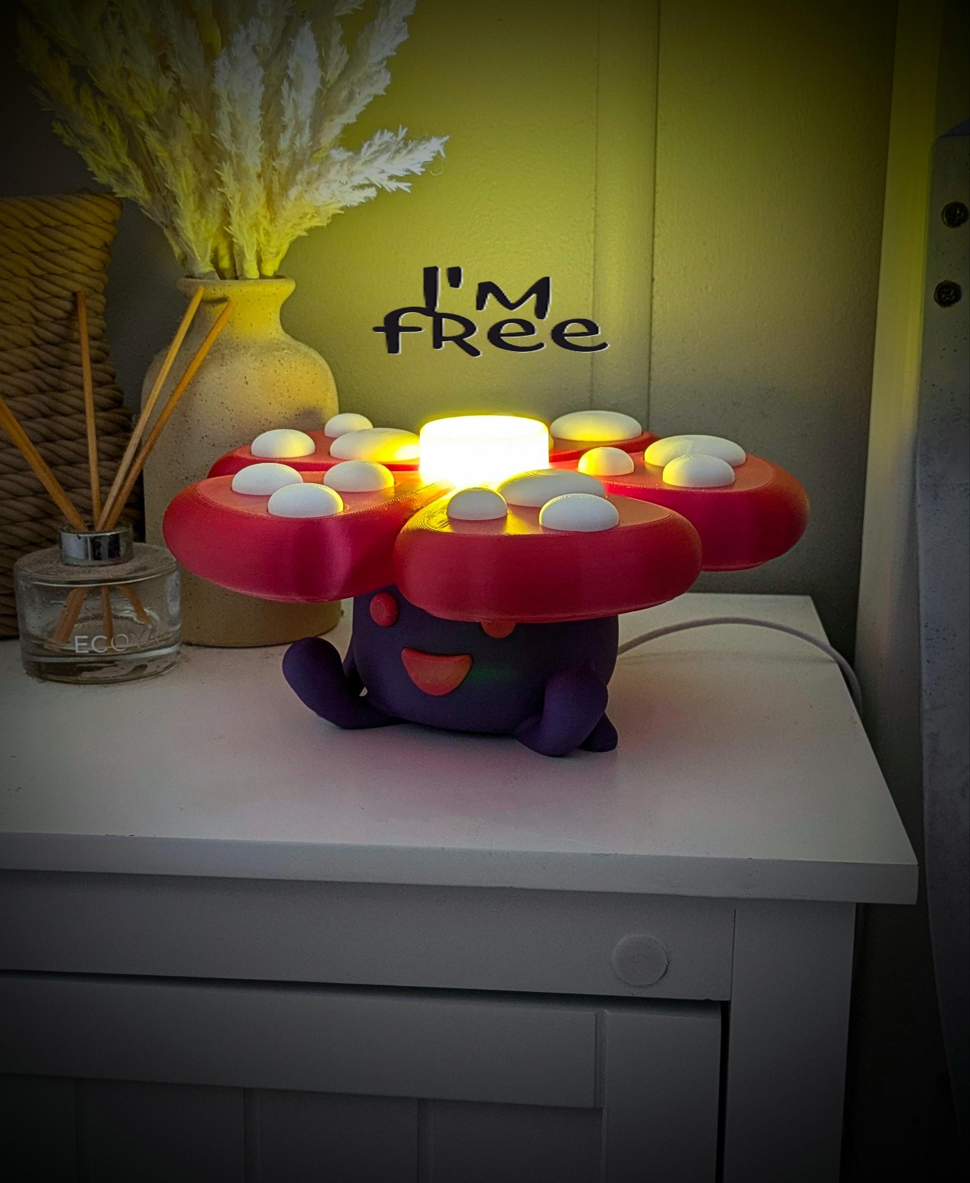 Vileplume Pokemon Night Light (MULTIPART).stl 3d model