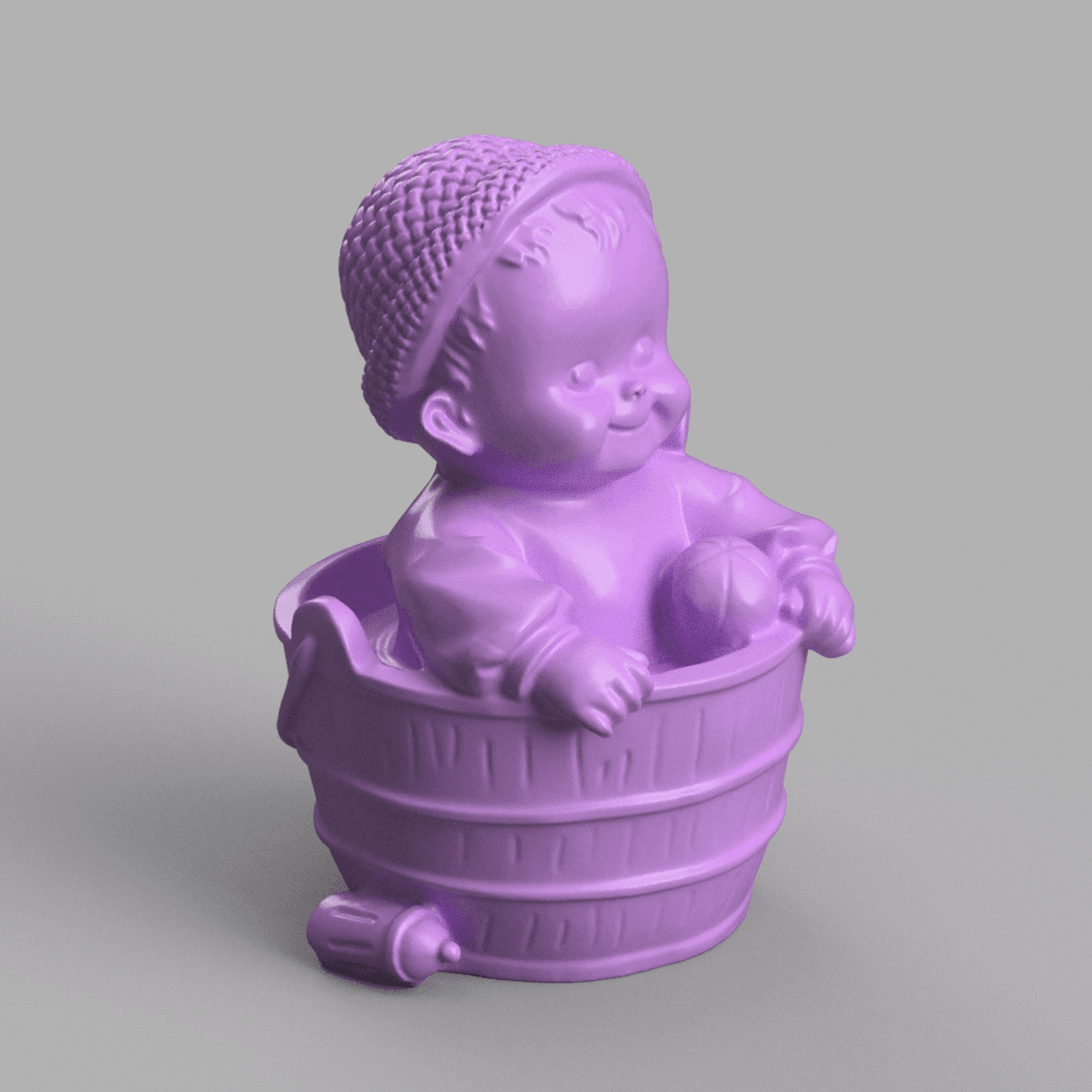 Baby knitted hat 3d model