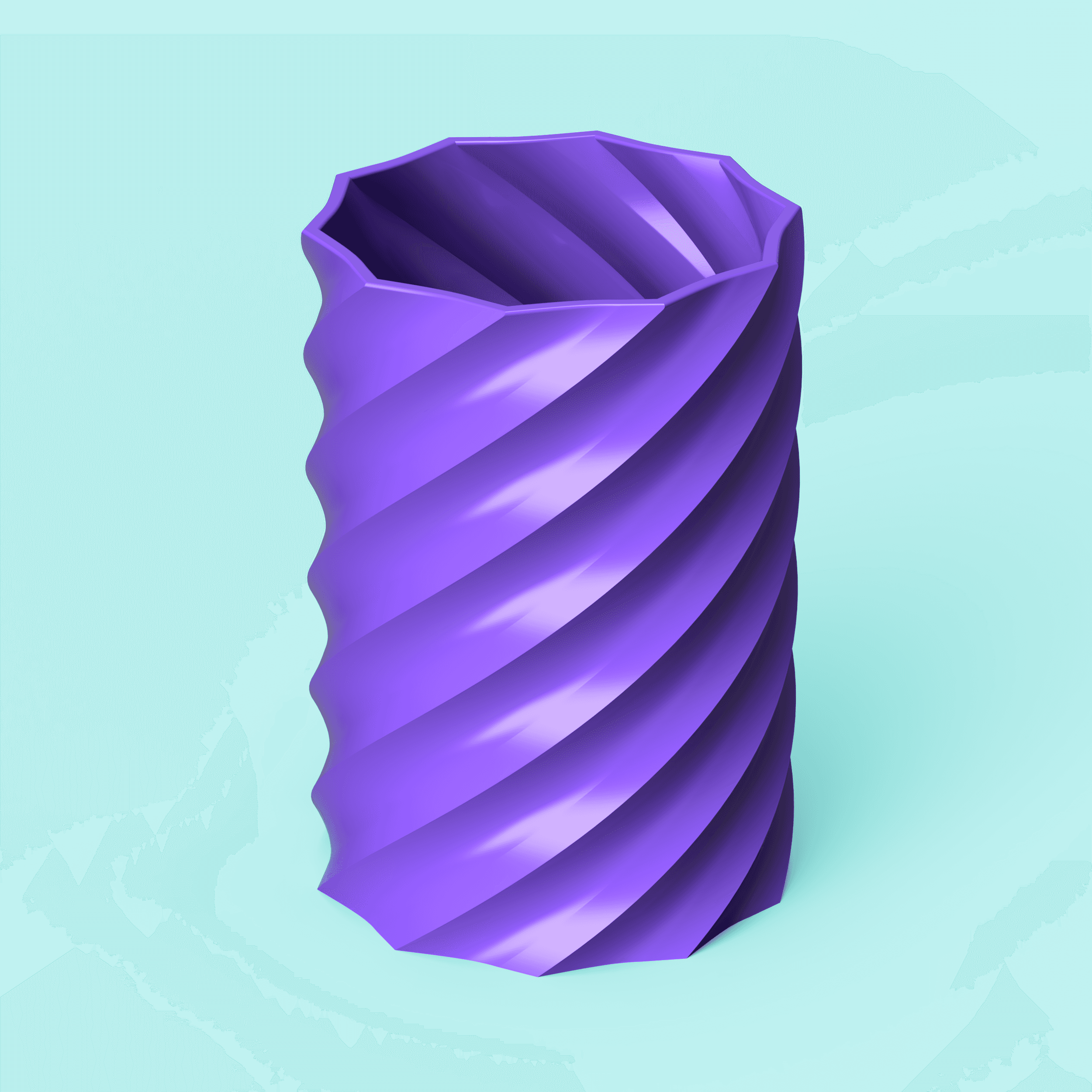 Twisted Spiral Pen Cup 3d model