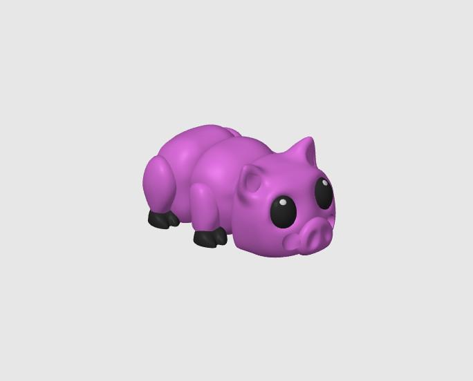 Pig with two joints Keychain 3d model