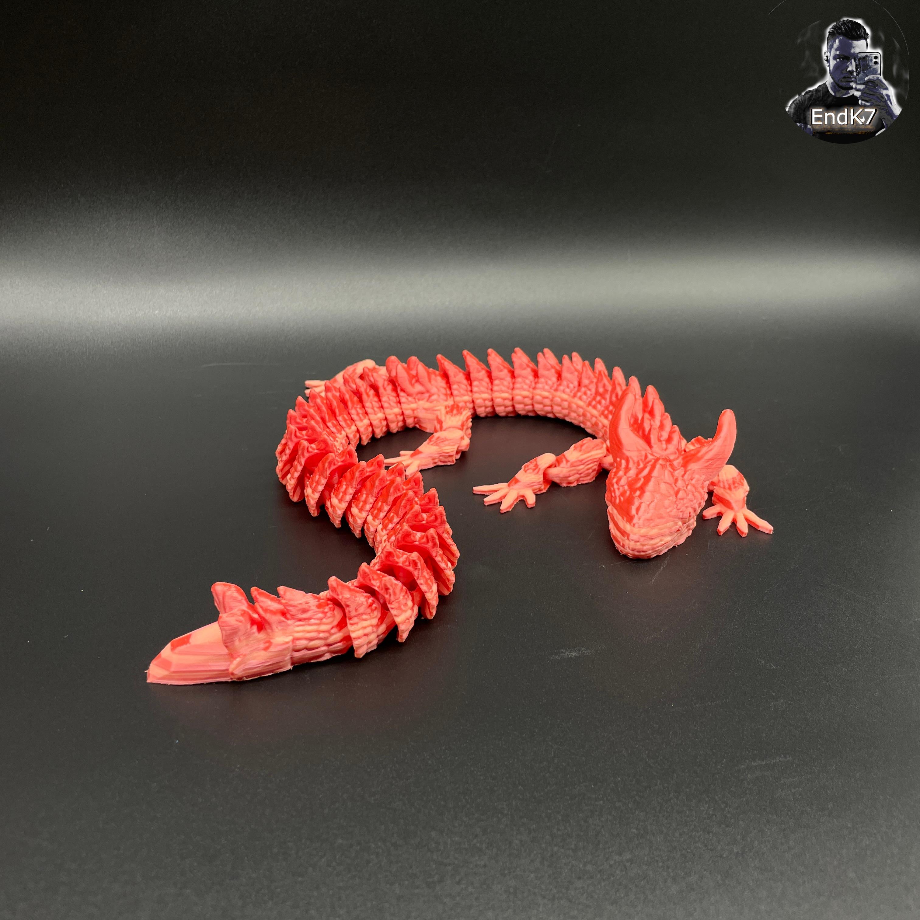 Diabolical Dragon Snake - Articluated - Print in Place - No Supports - Flexi 3d model