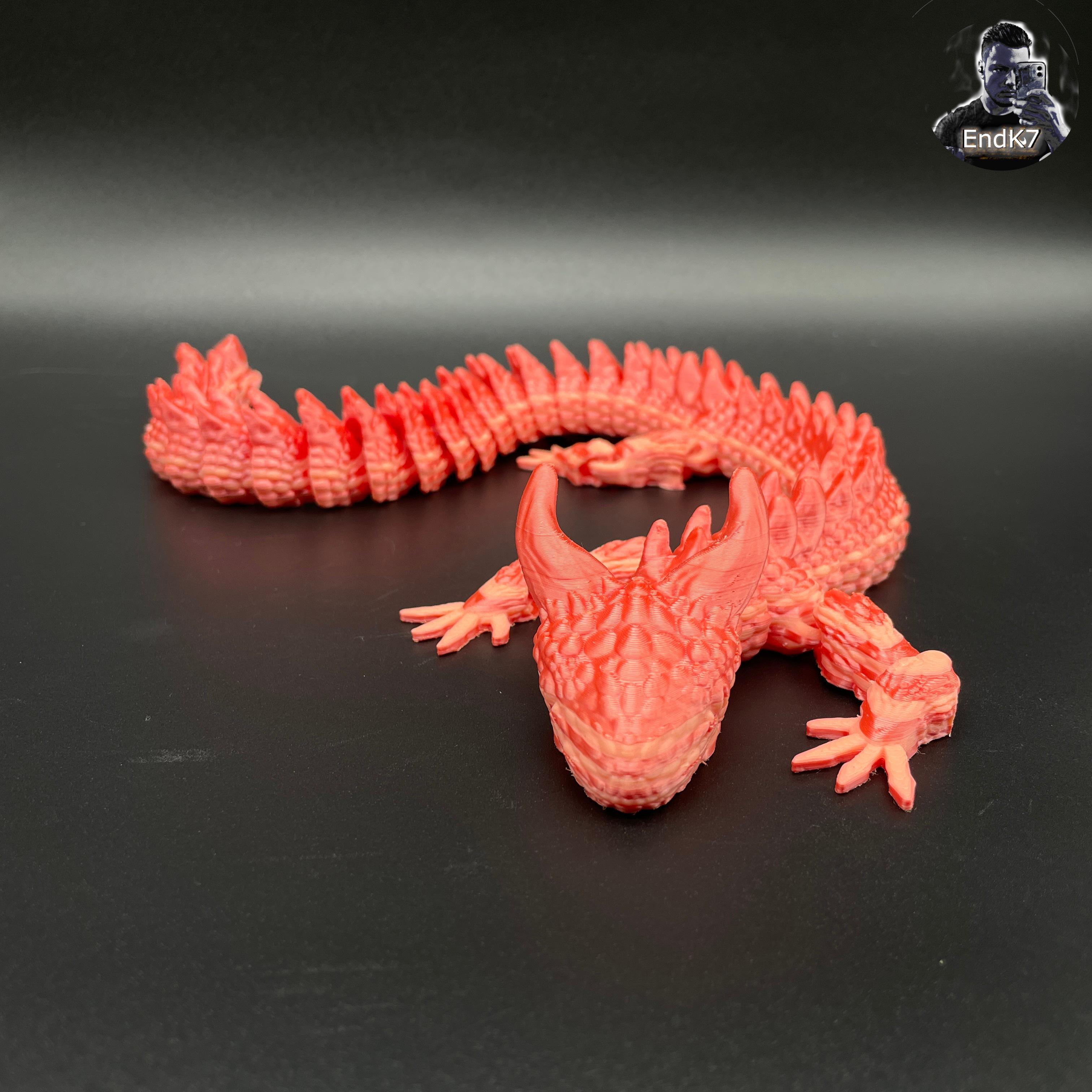 Diabolical Dragon Snake - Articluated - Print in Place - No Supports - Flexi 3d model