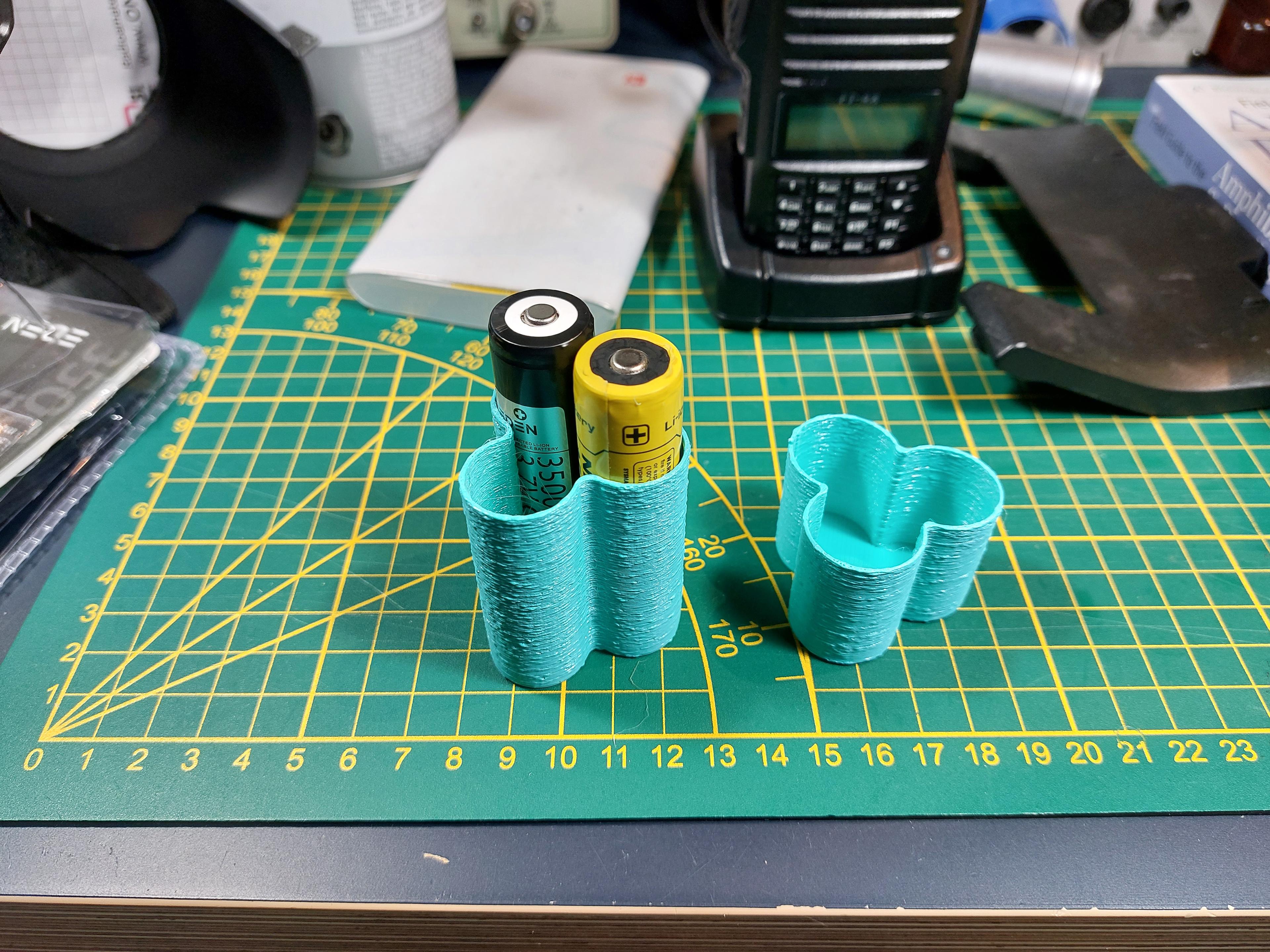 Triple 18650 Battery Container  - Not my best print.
Printed with 0.6mm nozzle
 - 3d model