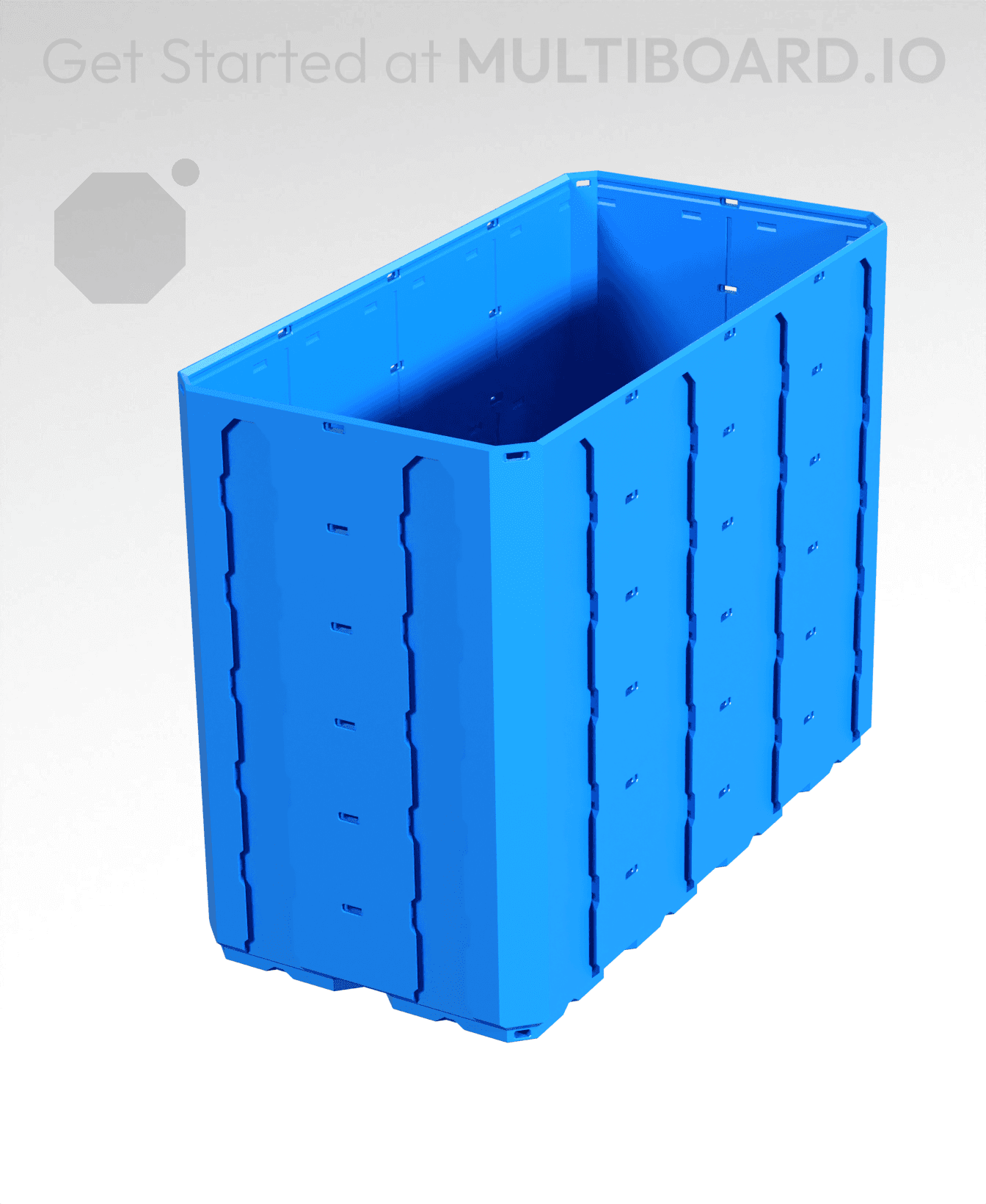 2x4x3 - Topped Multipoint Rail - Multibin Shell 3d model