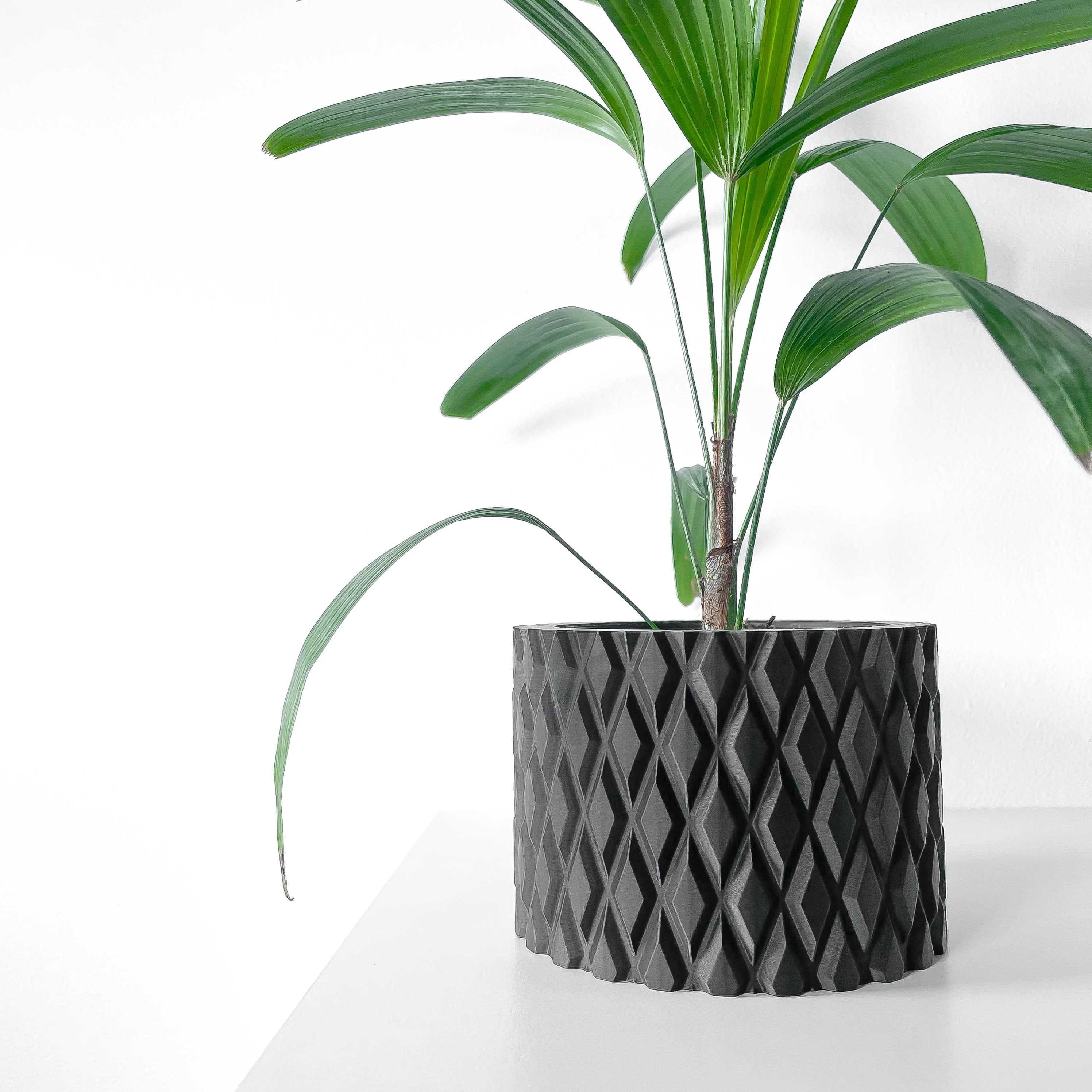 The Pexil Planter Pot with Drainage Tray & Stand Included | Modern and Unique Home Decor 3d model
