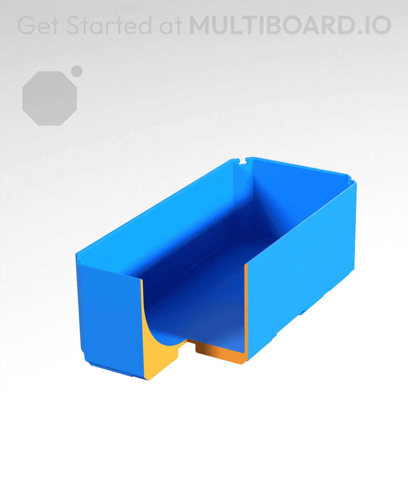 1x2x0.75 - Curved Bin - Multibin Insert 3d model