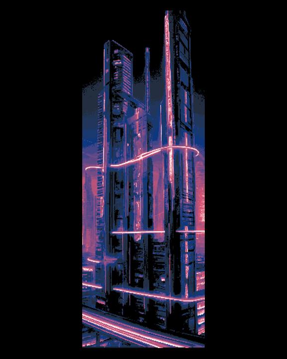 The Bright Lights of Neon City - Set of 3 Bookmarks 3d model