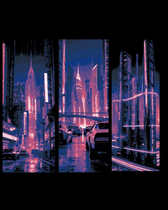 The Bright Lights of Neon City - Set of 3 Bookmarks 3d model