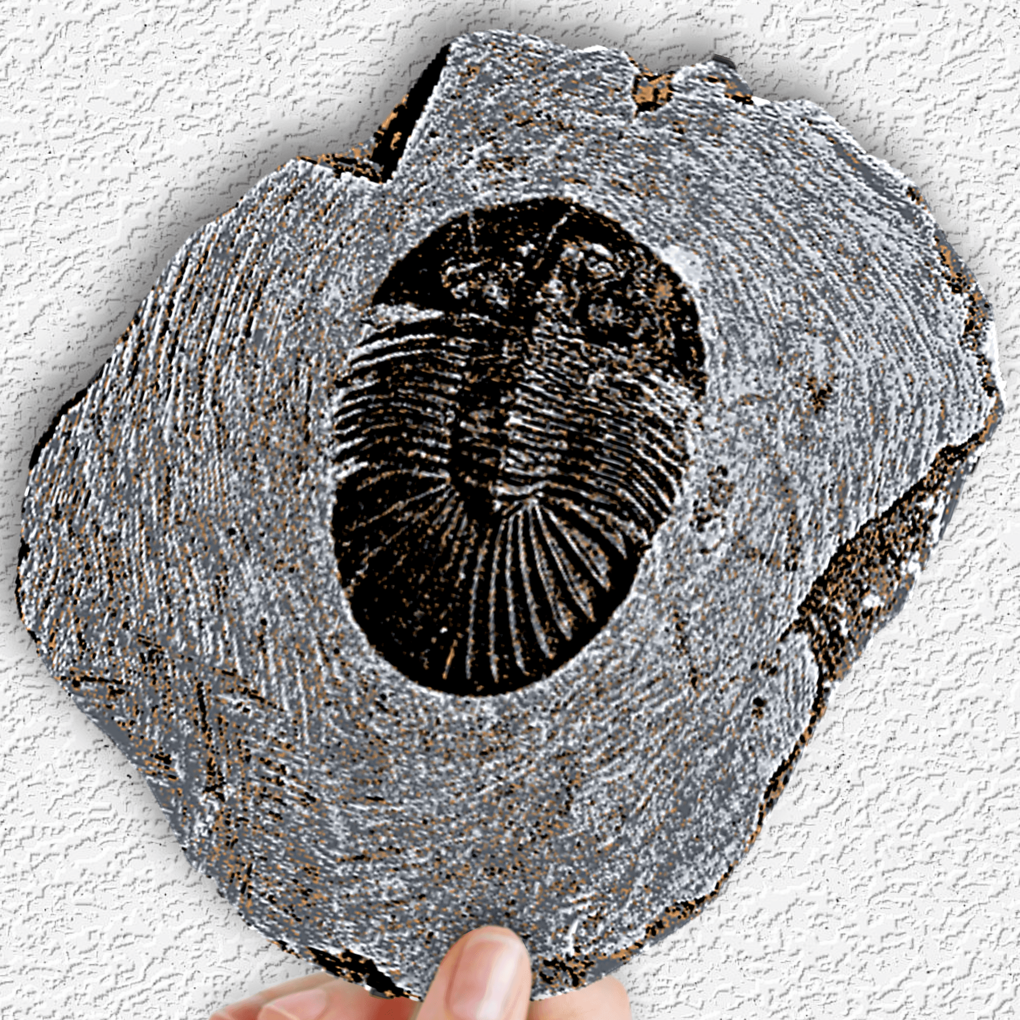 trilobite replica realistic fossil optical illusion art 3d model