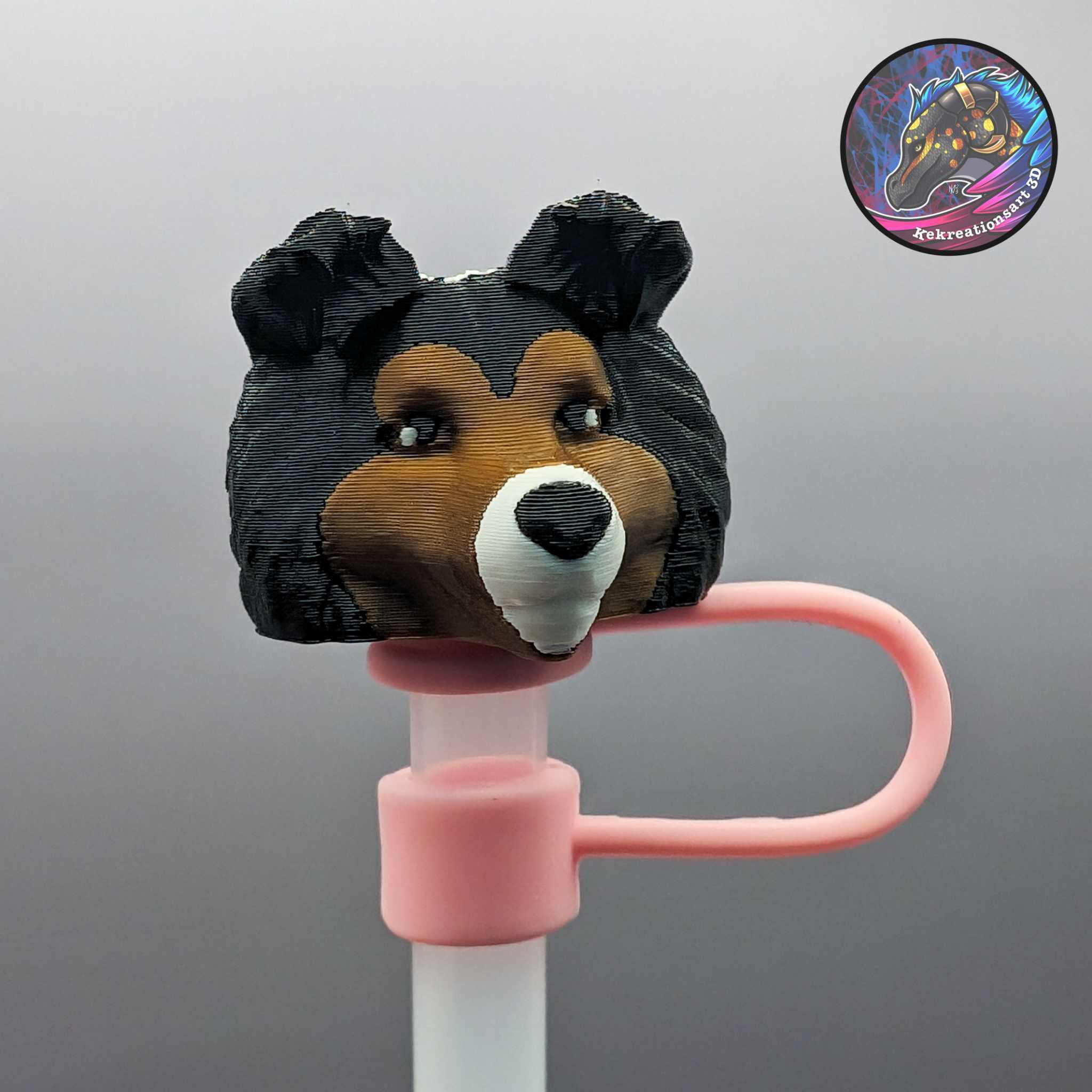 Dog Set 1 Heads and Straw Toppers 3d model