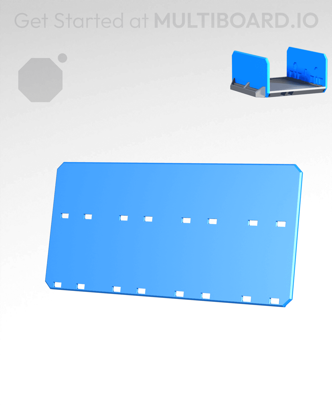 4x2H - Full Holes - Multibin Drawer Faceplate 3d model