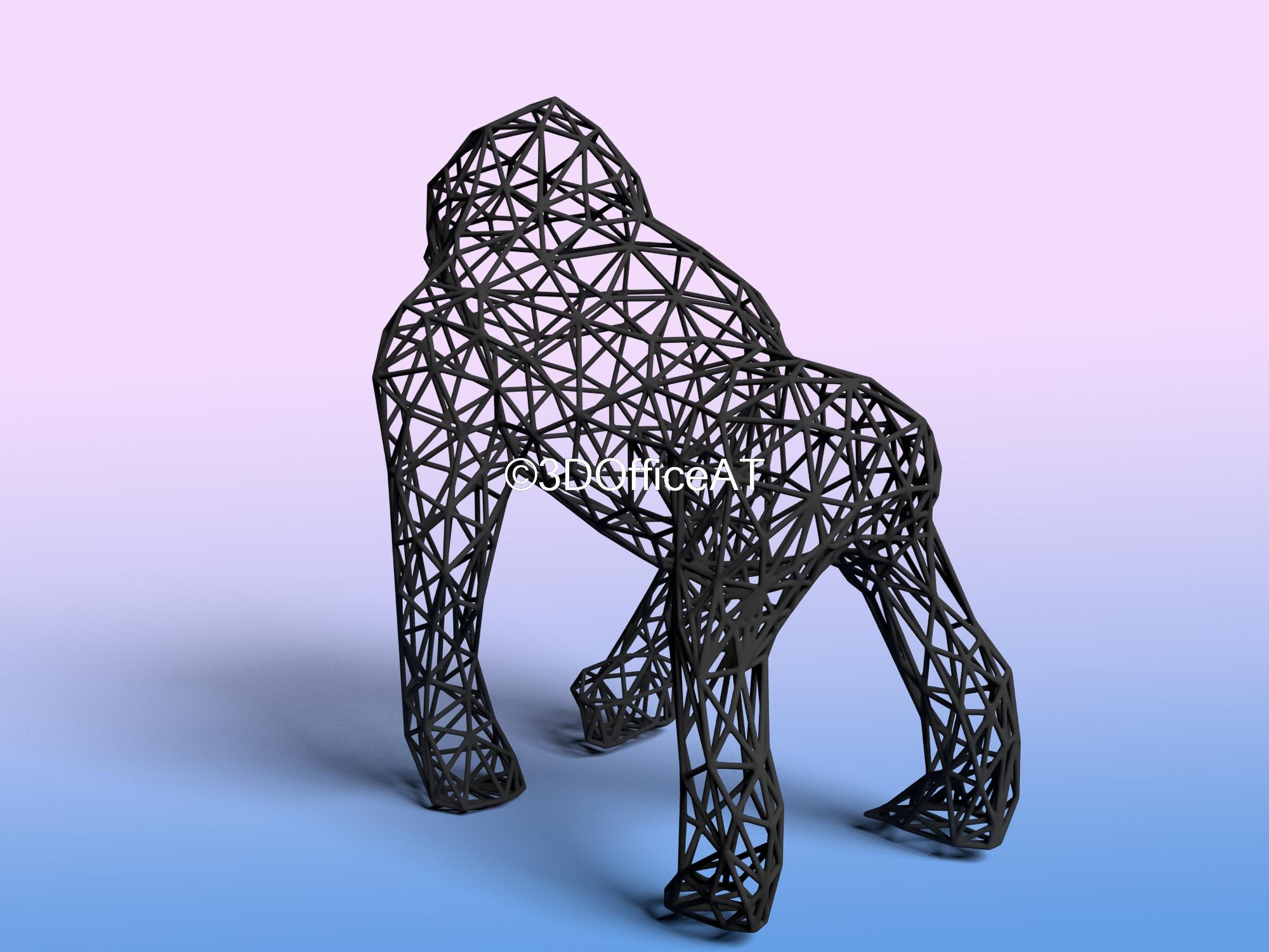 Wire Art Gorilla 3d model