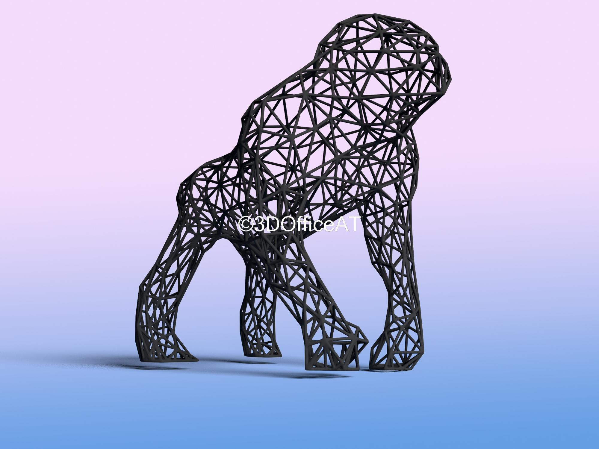 Wire Art Gorilla 3d model