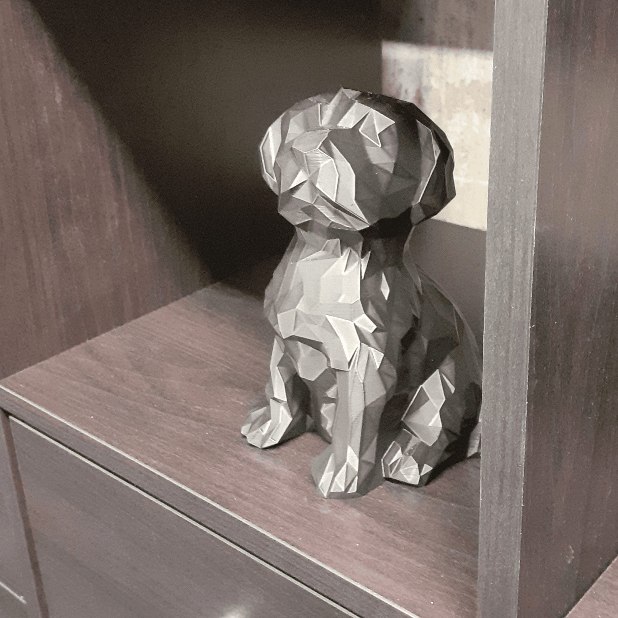 Adorable Low Poly Puppy Piggy Bank -kids' Dog Piggy Bank, Encourages saving! 3d model