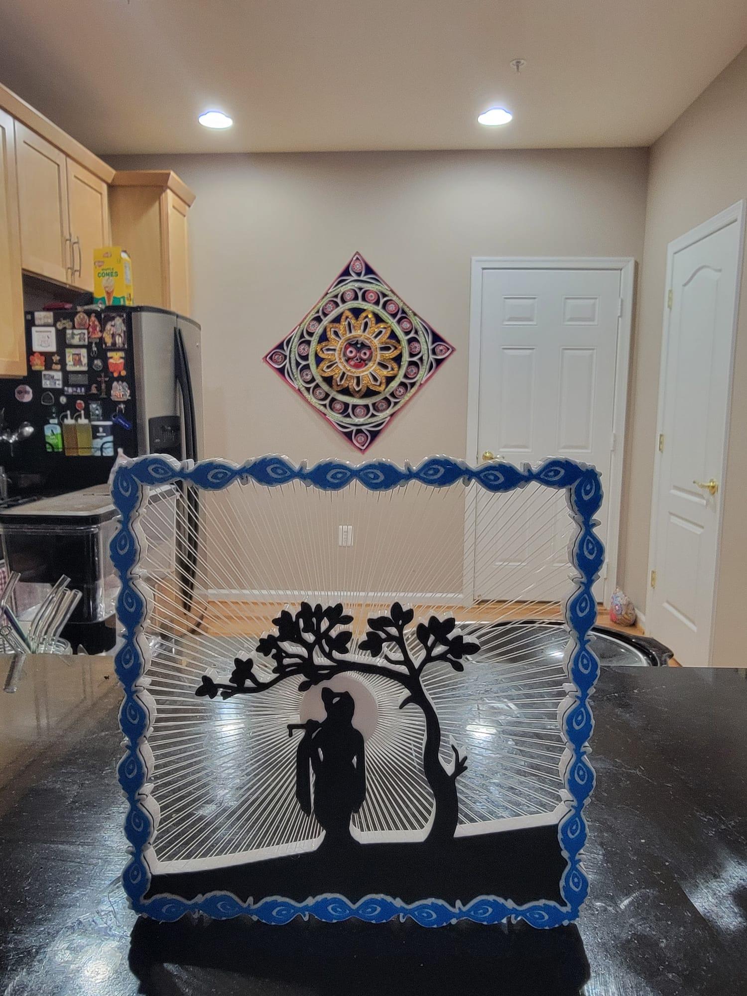 Krishna String Art - Awesome print to celebrate Krishna Janmashtami 🦚 🪈 - 3d model