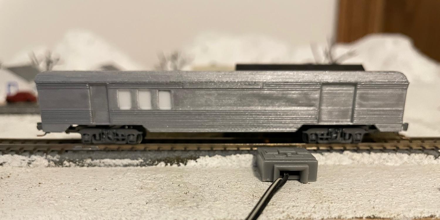 Z scale 70' fluted-side baggage-rpo car 3d model