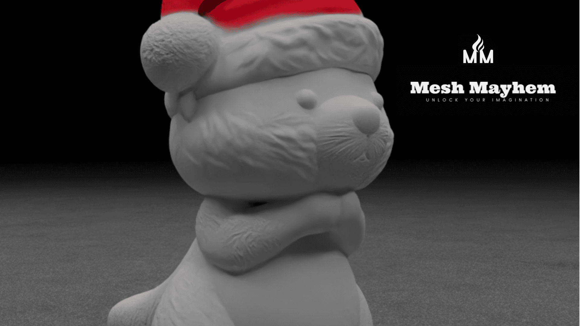 Christmas Otter 3d model
