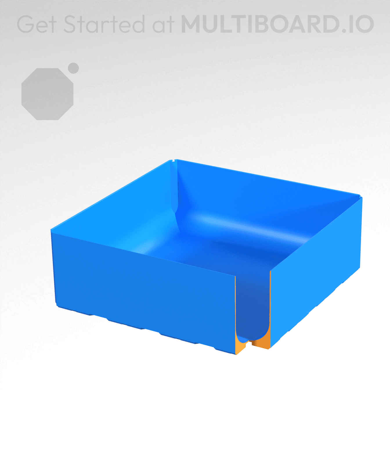 4x4x1.5 - Full Curved Bin - Multibin Insert 3d model