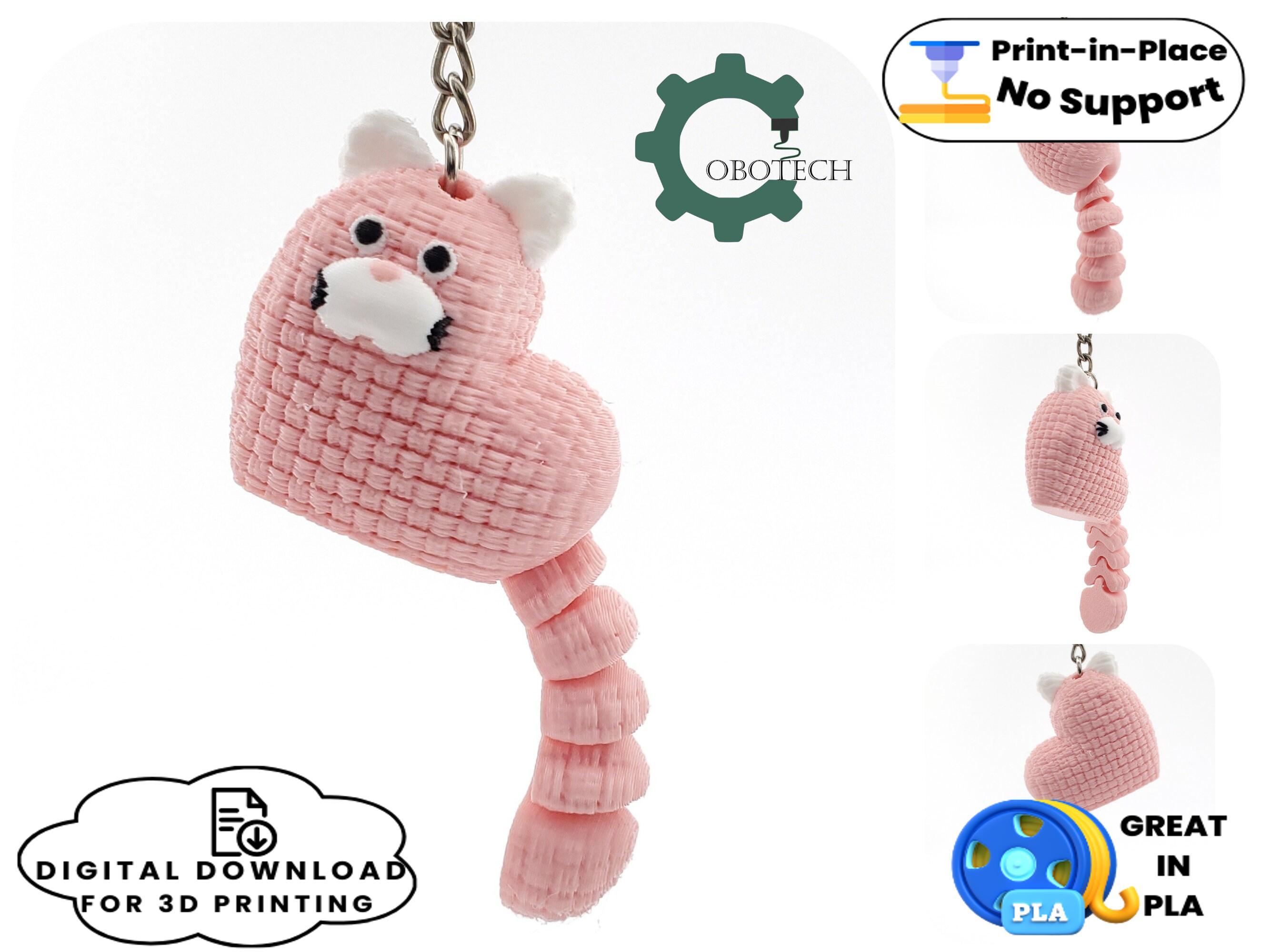 Cobotech Articulated Valentine Crochet Cat Keychain 3d model