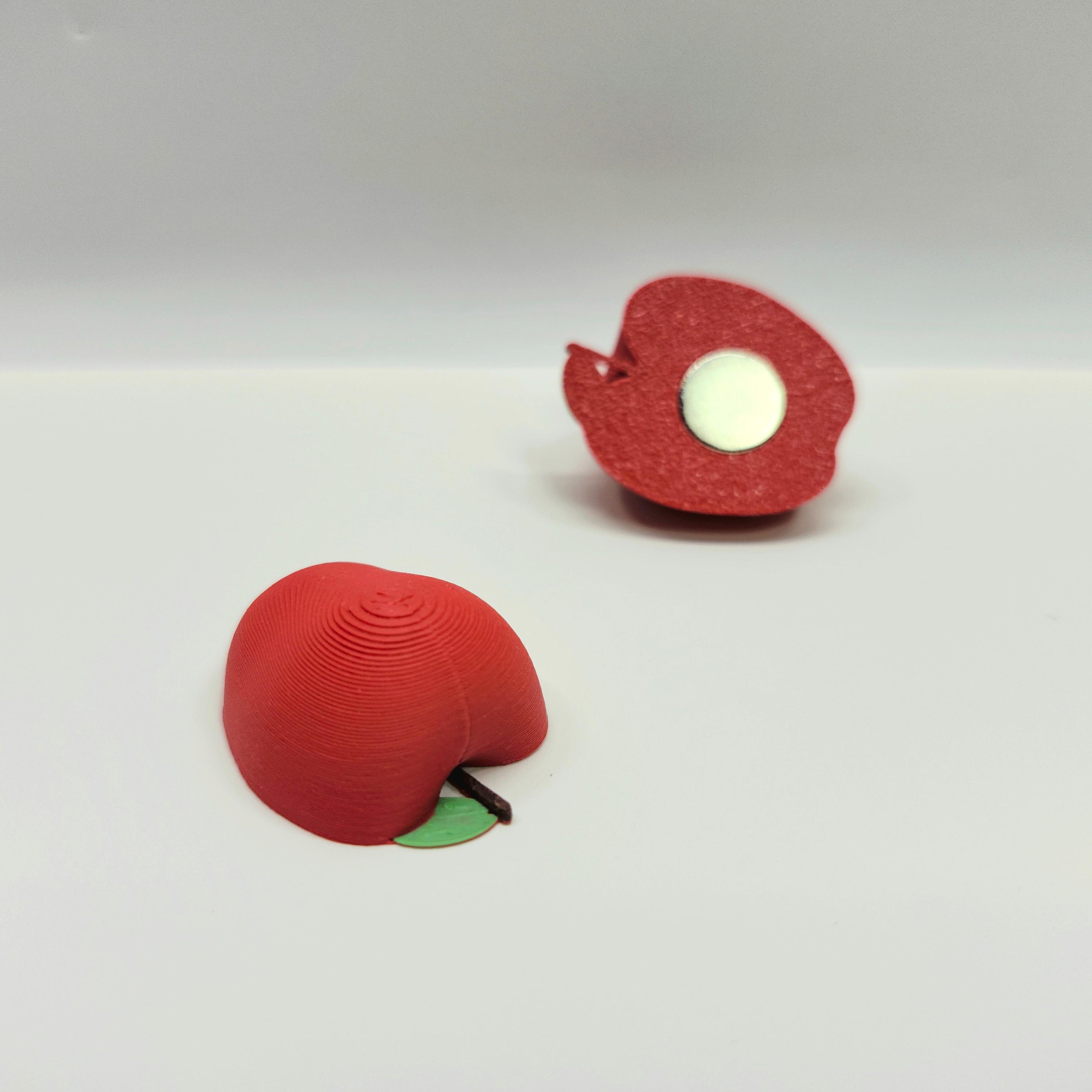 Set of 4 Miniature Apple-Themed Decorative Magnets 3d model